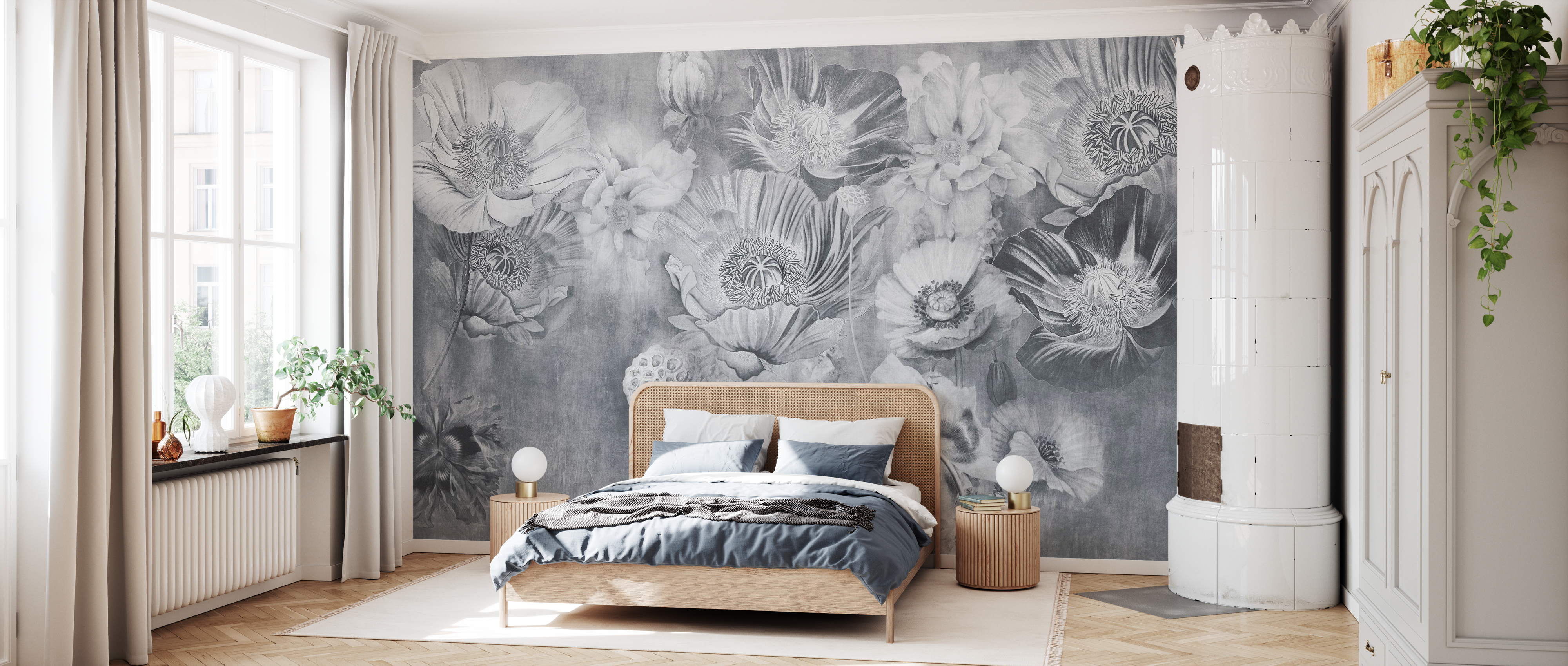 Tapet maki maki, grey, photowall 