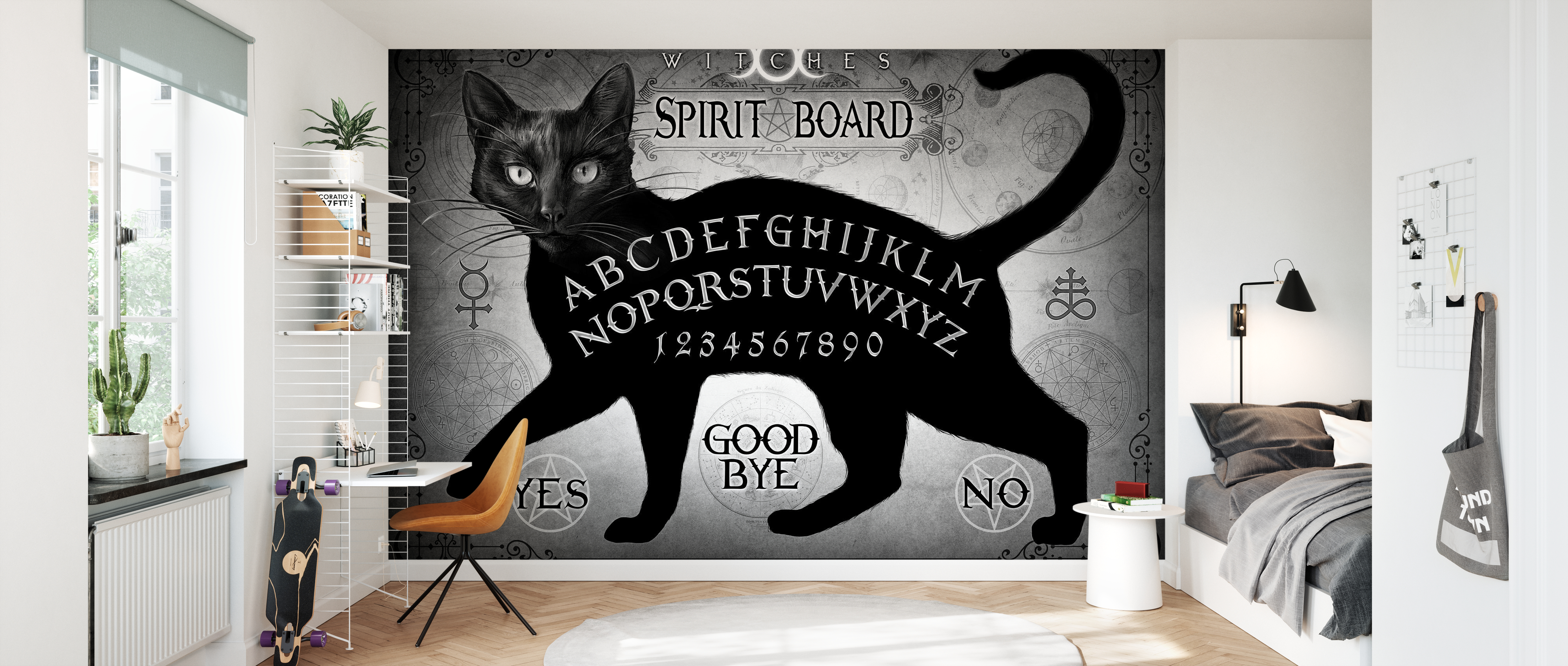 Fototapet Black Cat Spirit Board – Good Bye, personalizat, Photowall Black