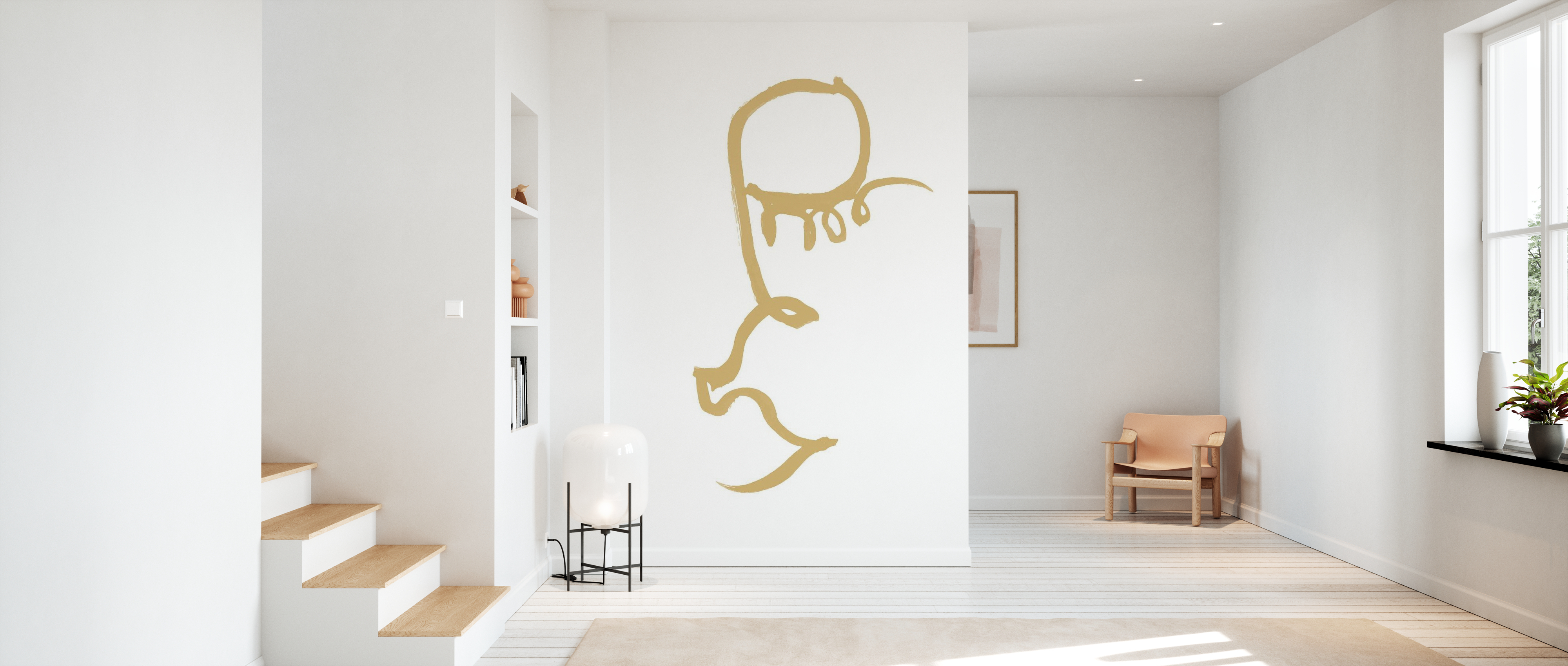 Fototapet half face, gold, personalizat, photowall 
