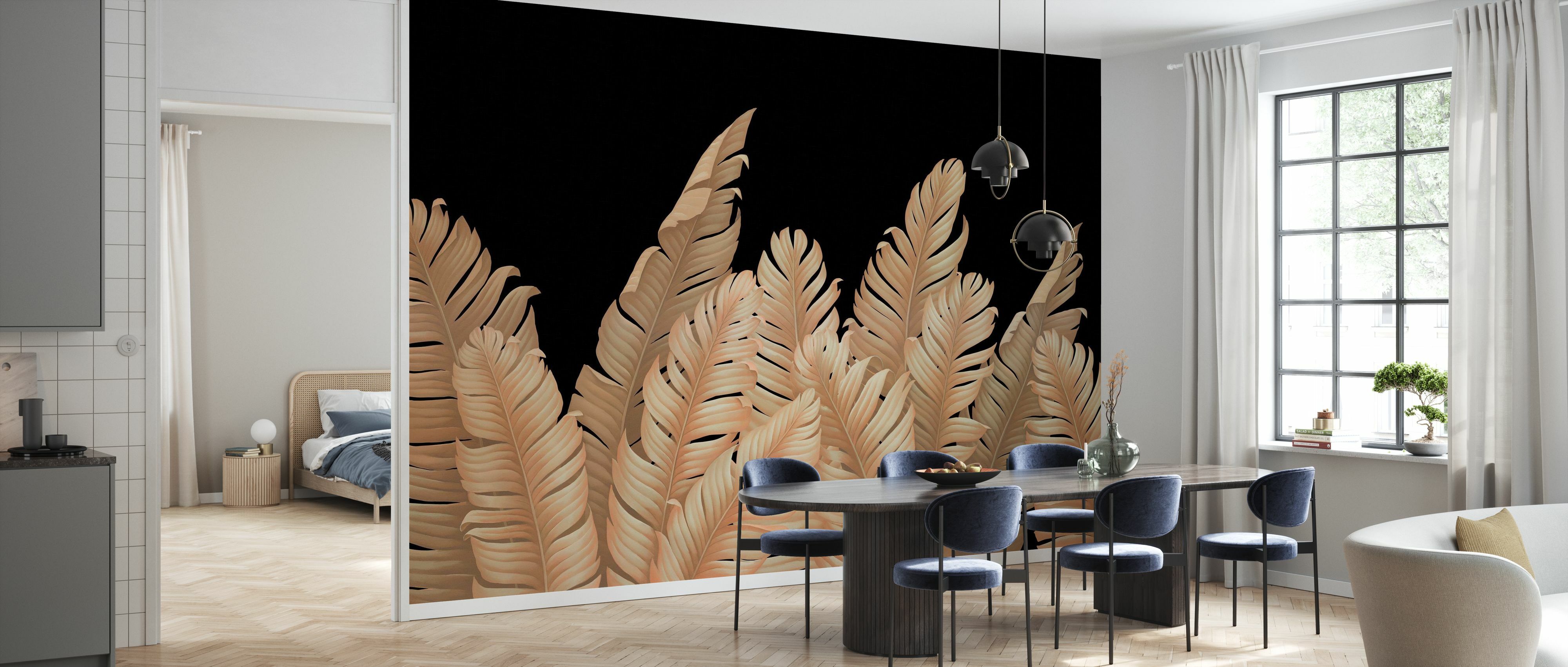Fototapet majestic leaves, royal black, personalizat, photowall 