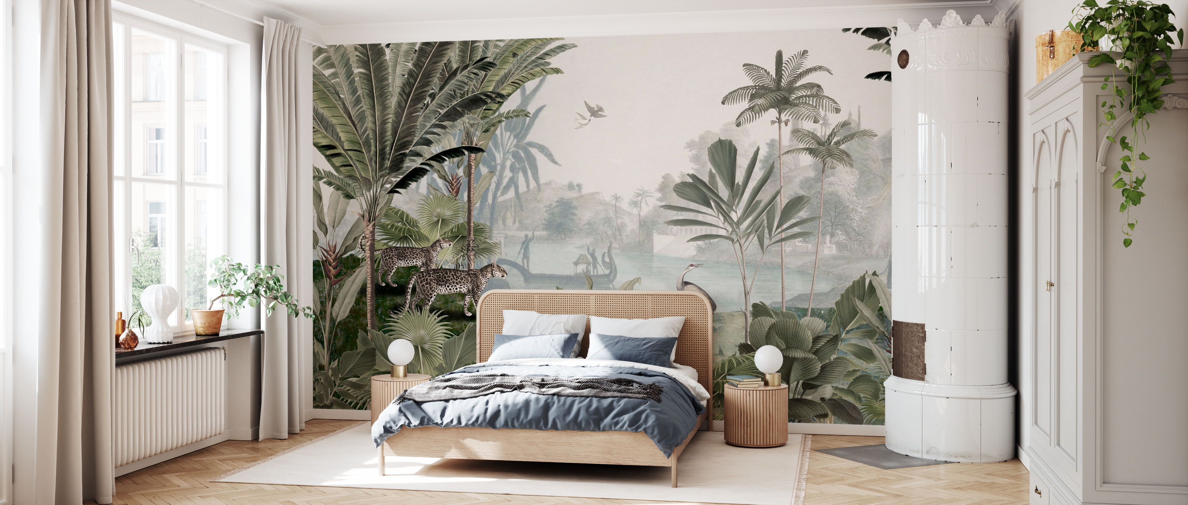 Tapet leopard landscape, green, photowall 