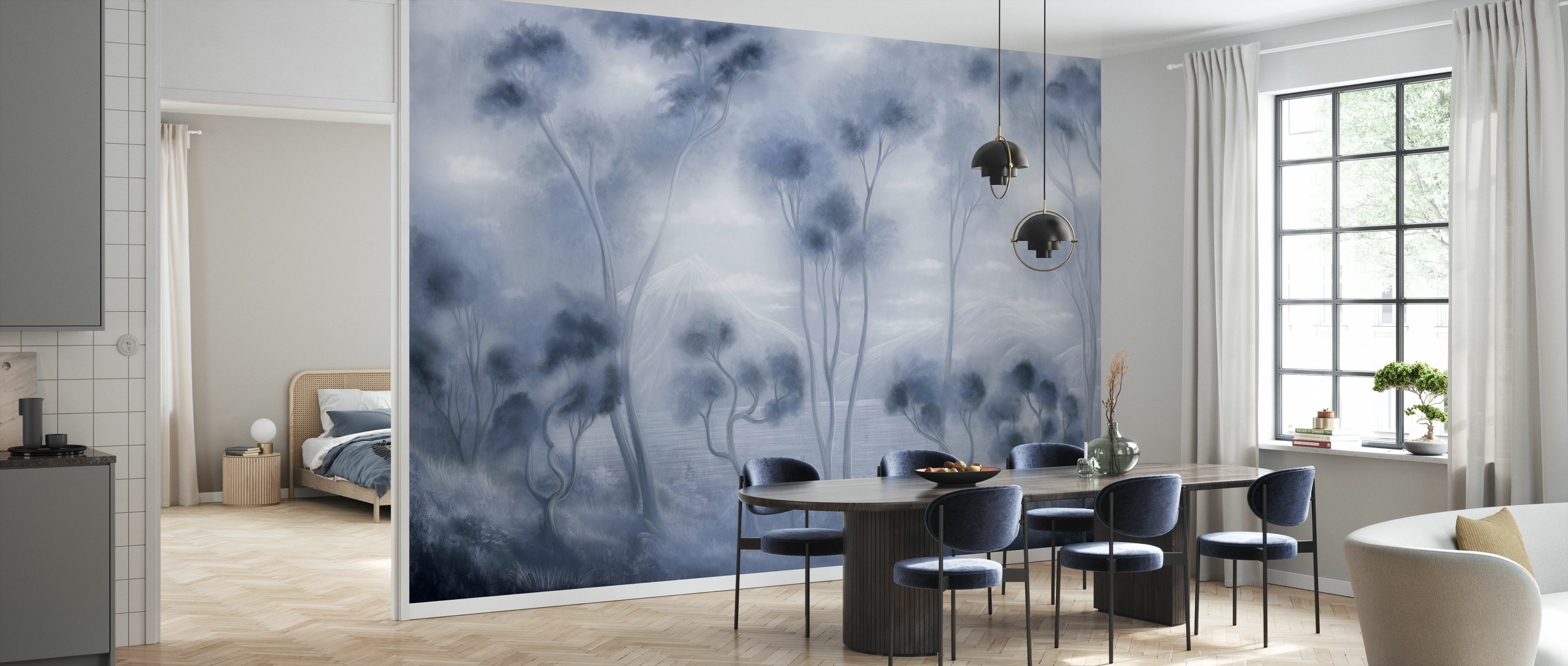 Tapet luminous landscape, blue, photowall 
