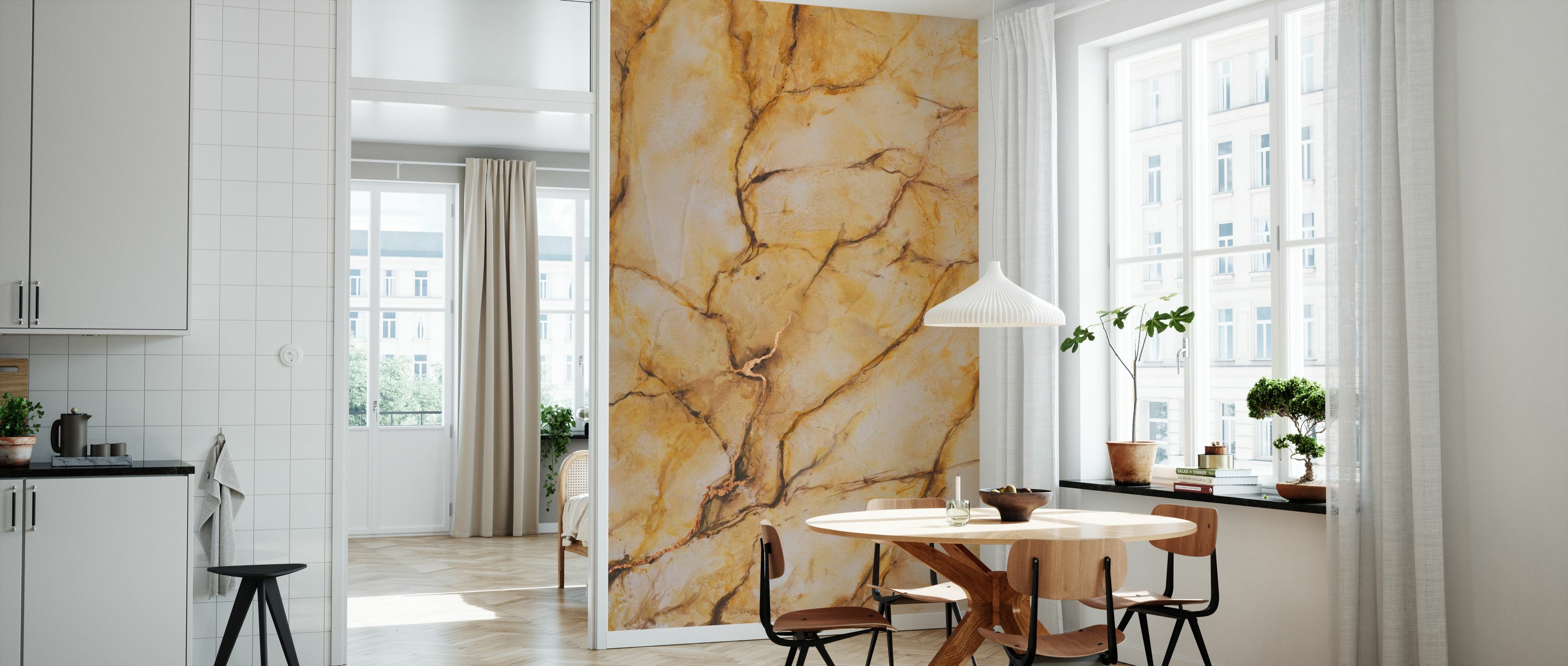 Tapet yellow marble, photowall 