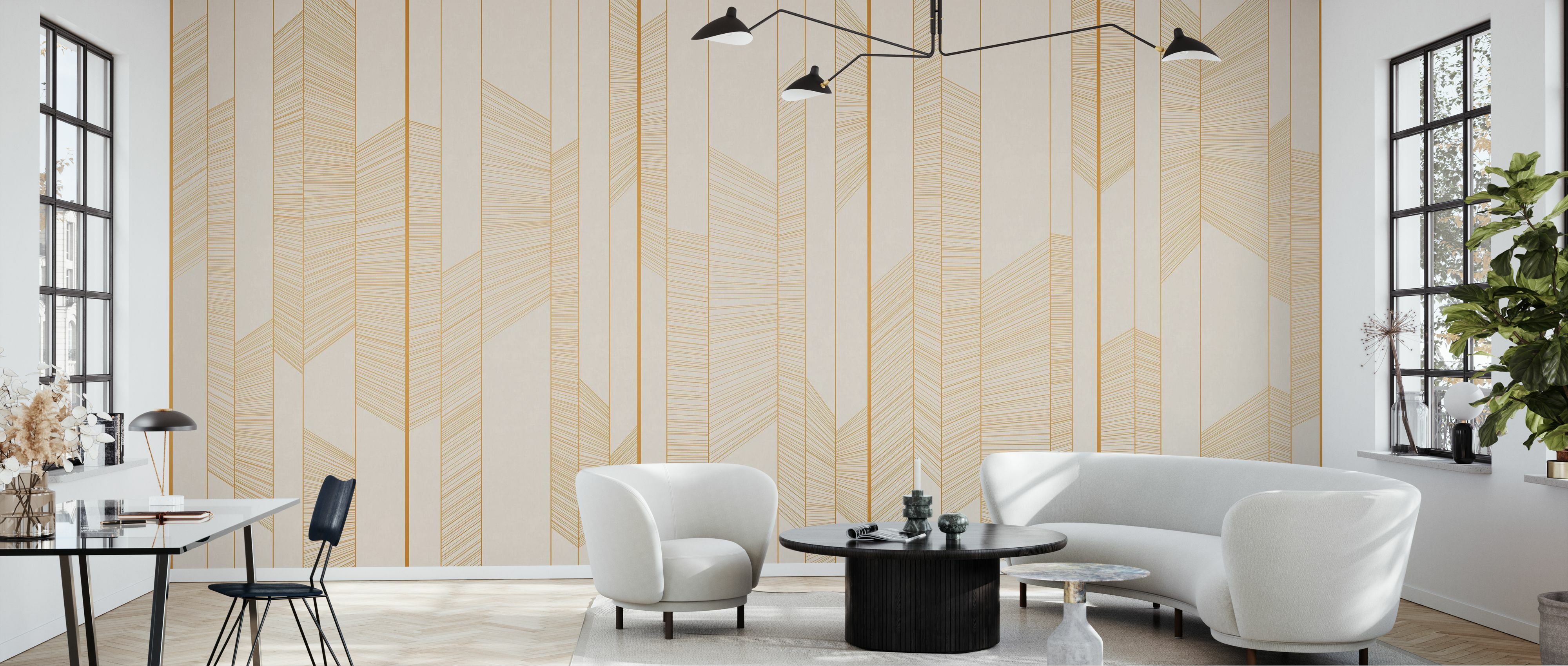 Tapet illuminated lines, honey, photowall 