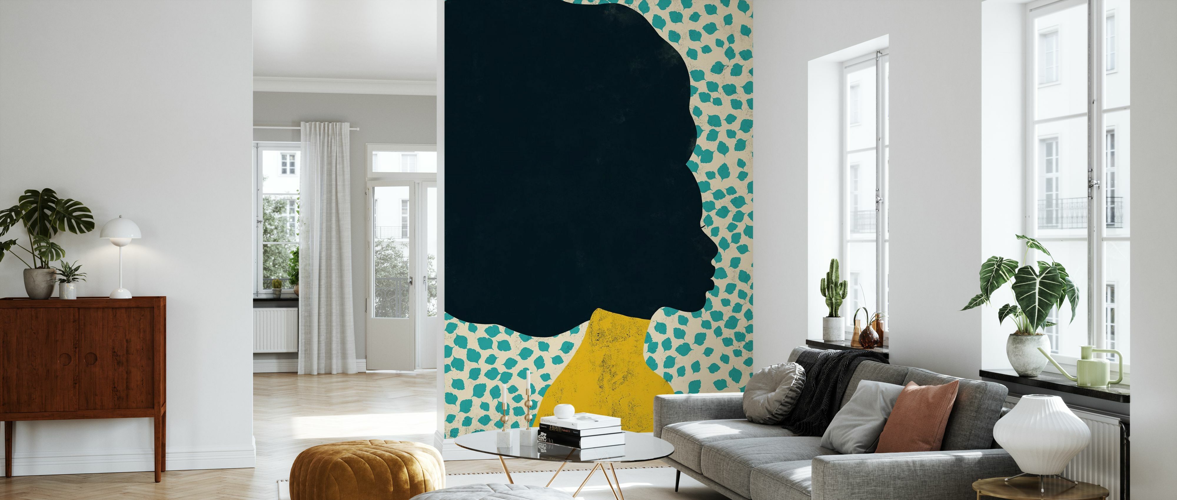 Fototapet woman leaves, personalizat, photowall 