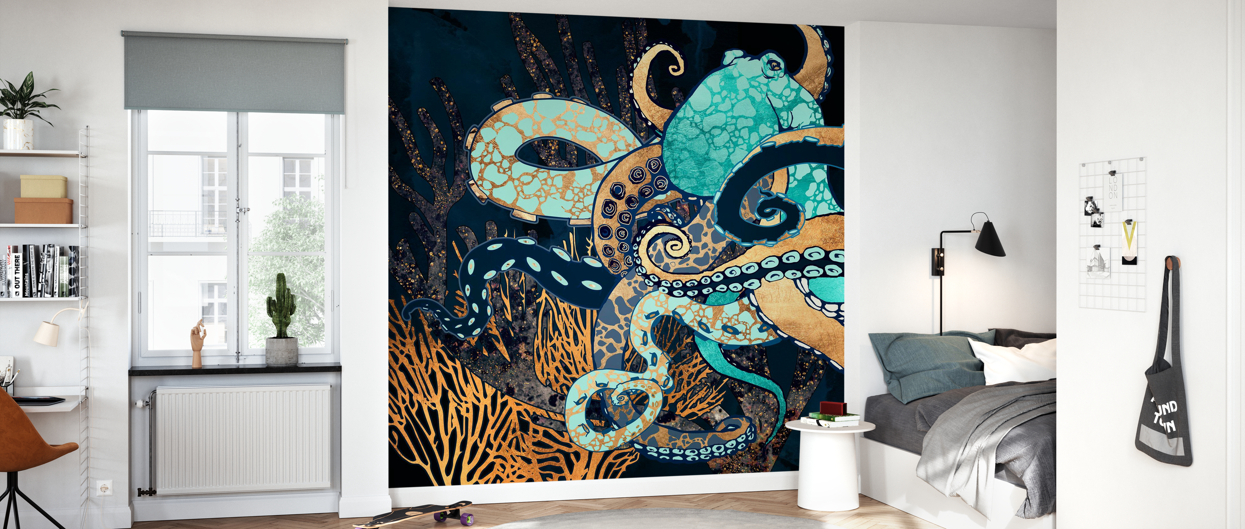 Fototapet metallic octopus, personalizat, photowall 