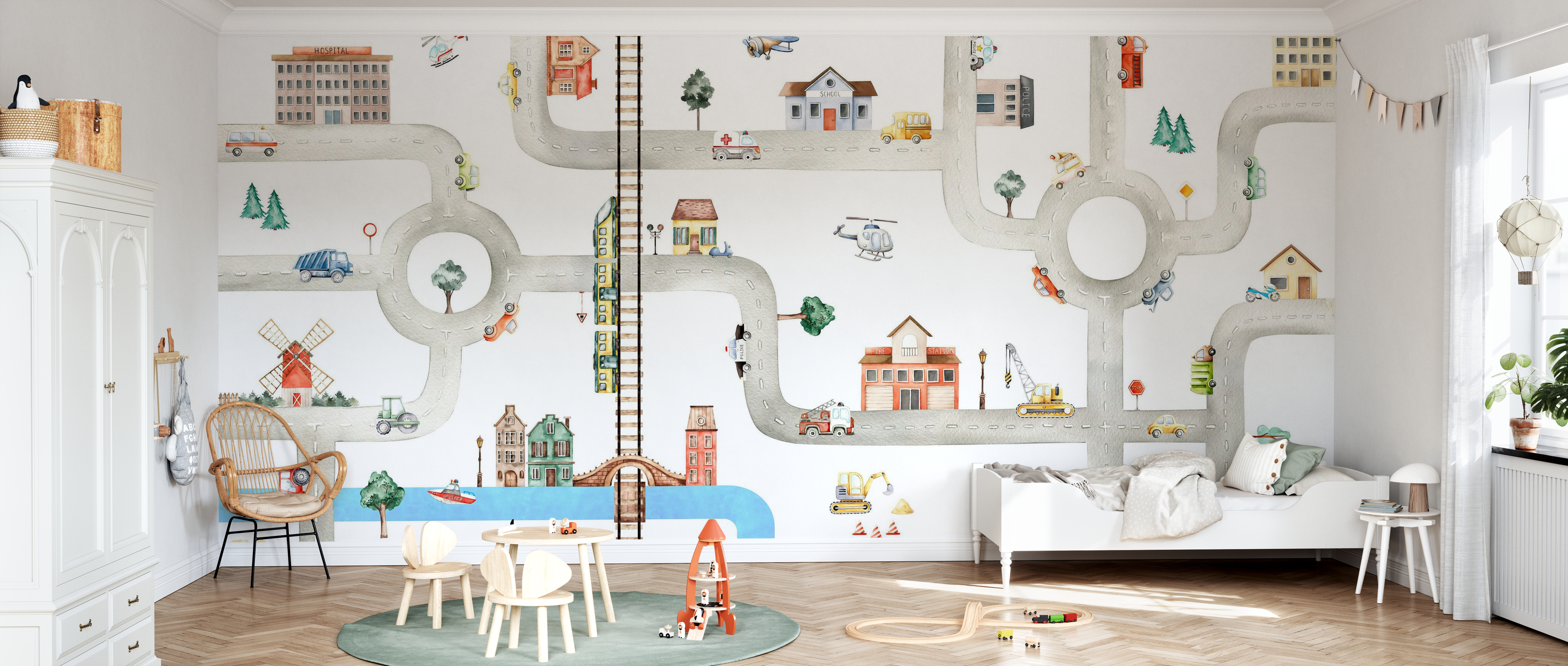 Tapet city of vehicles, photowall 