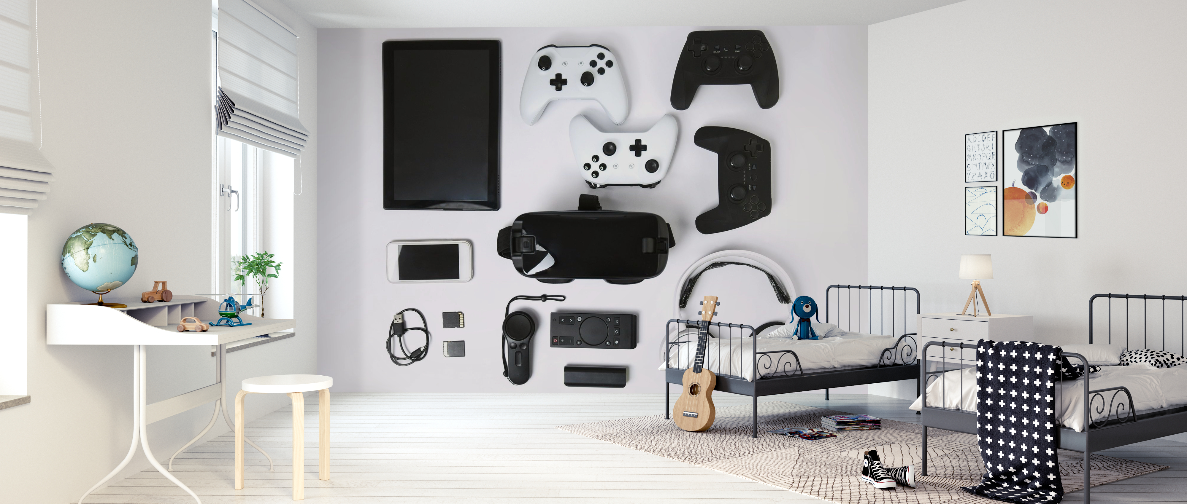 Tapet video game gadgets, photowall 