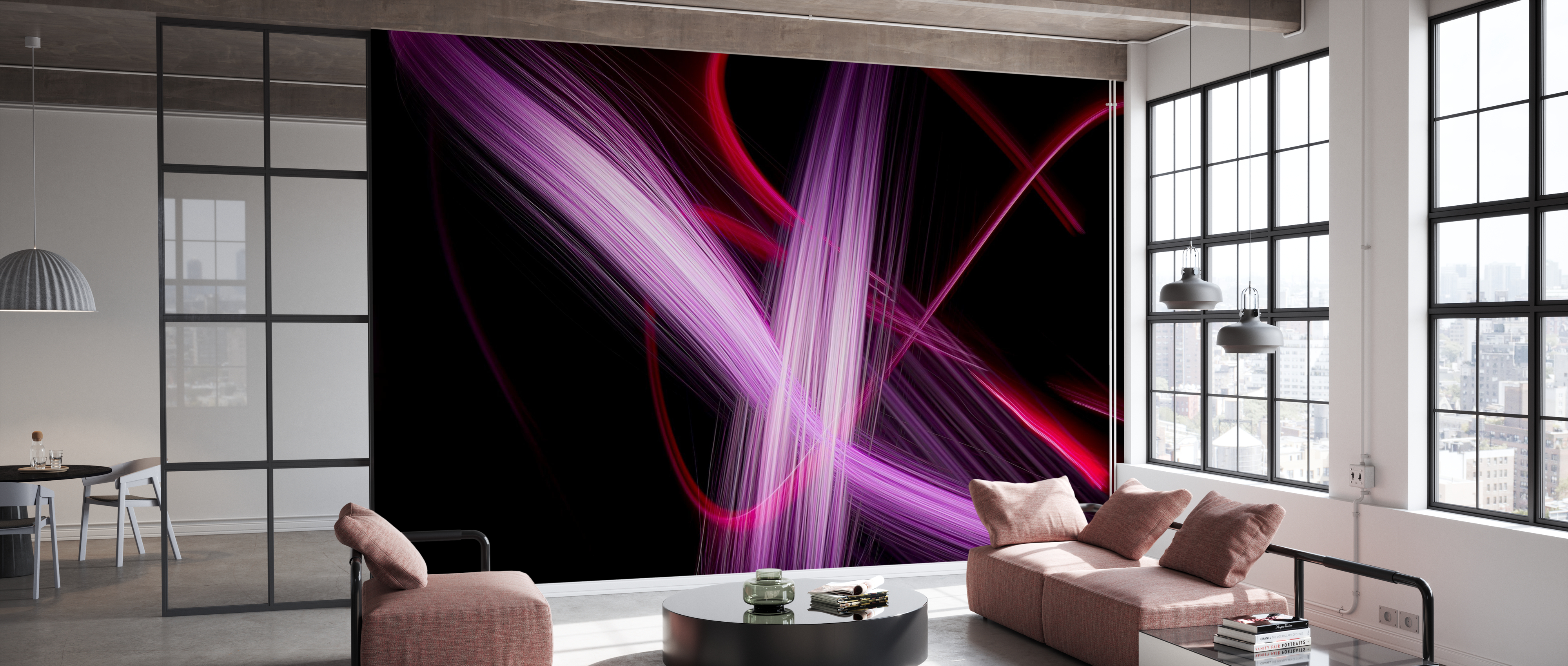 Tapet purple and red light painting, photowall 