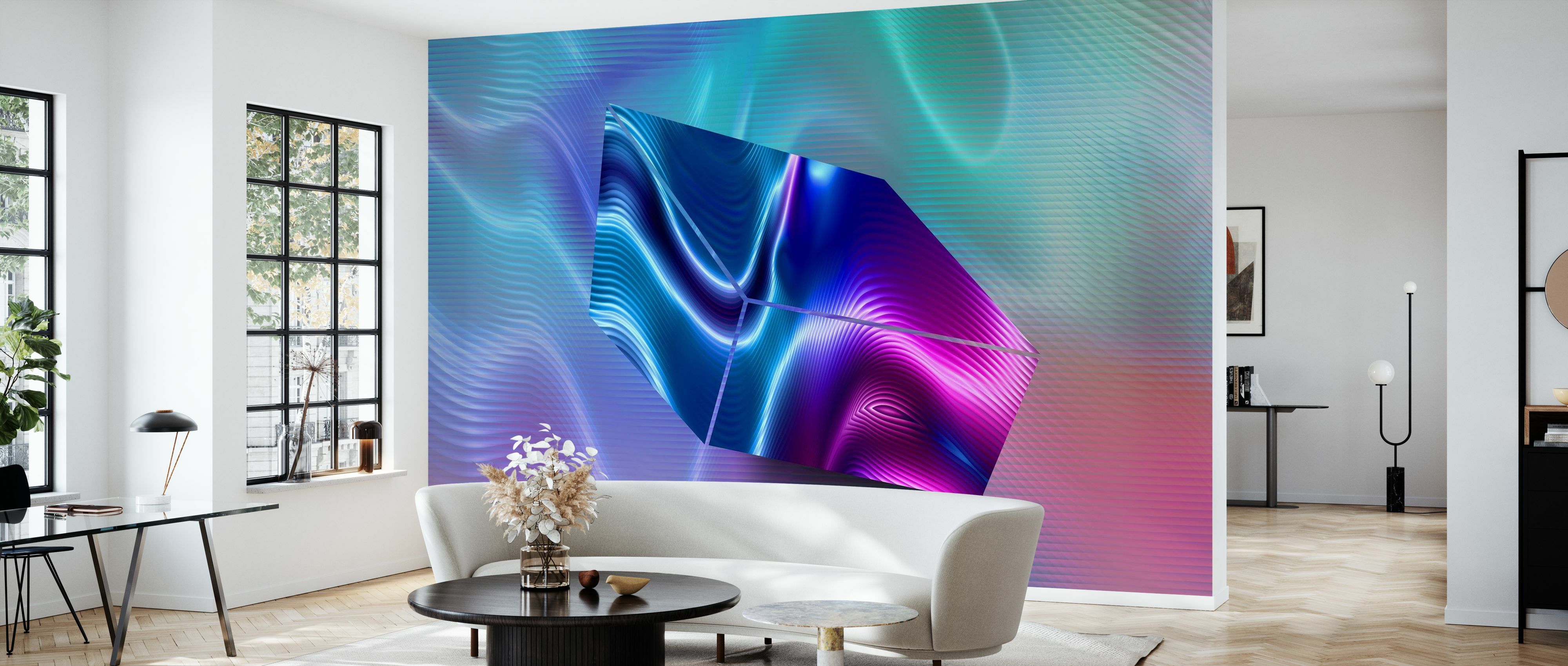 Tapet abstract digital neon shape, photowall 