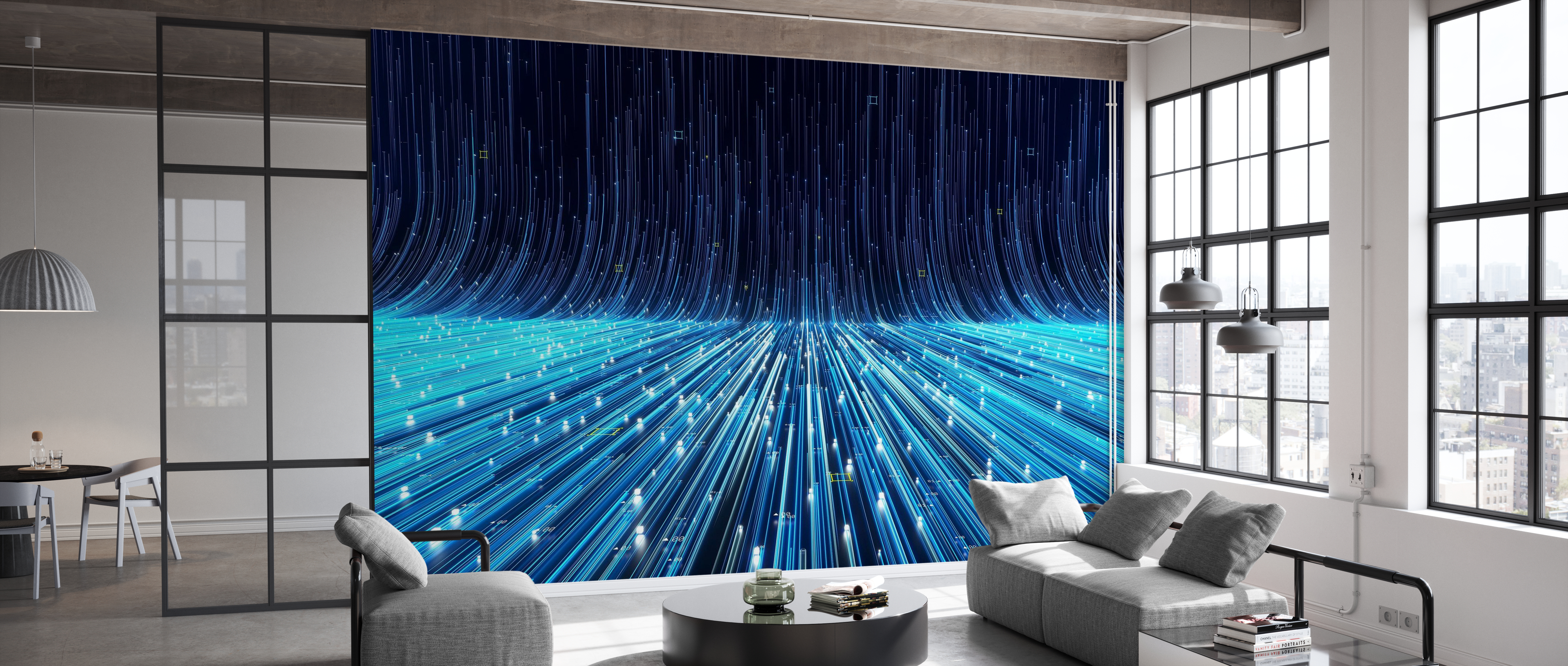 Tapet abstract flowing data ramp, photowall 