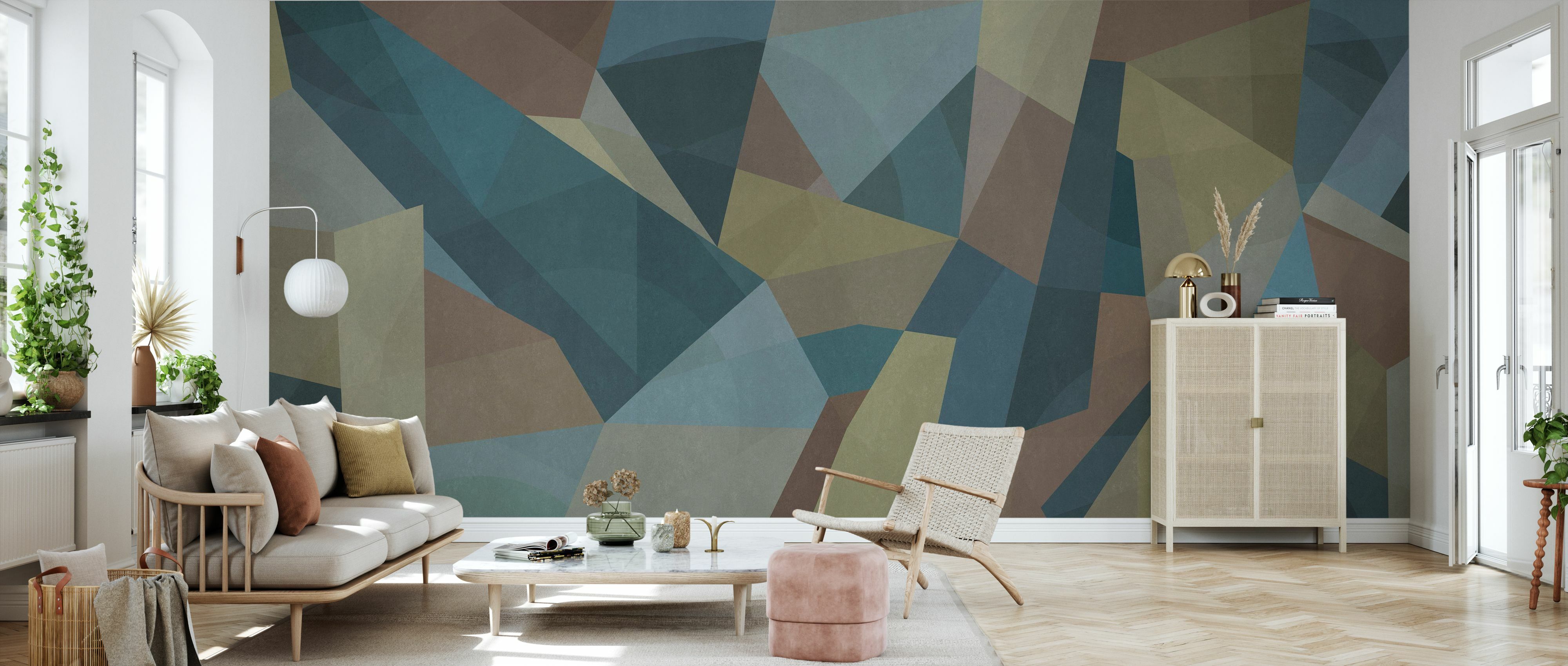 Tapet geometric, petrol, photowall 