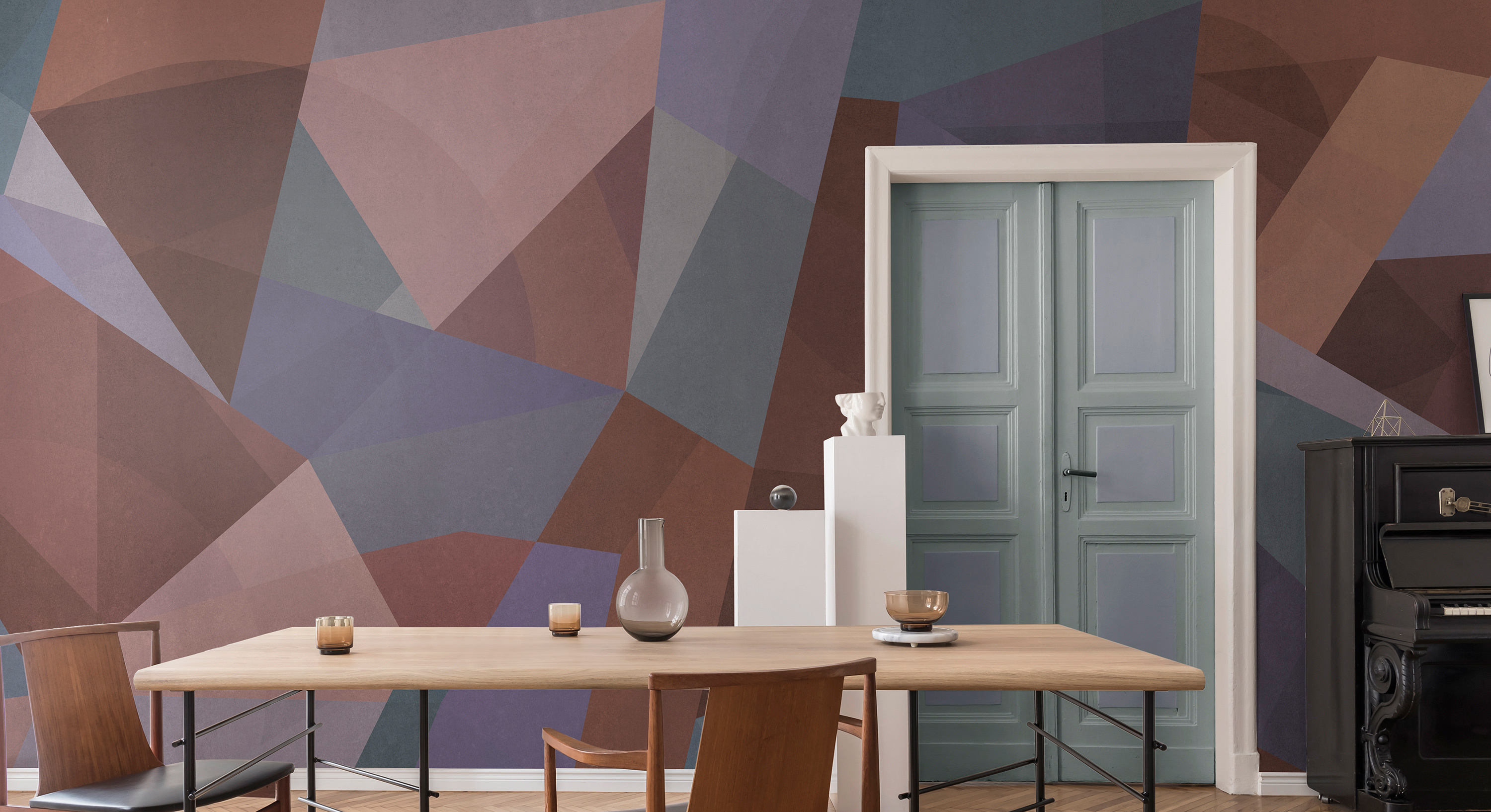 Tapet geometric, wine, photowall 