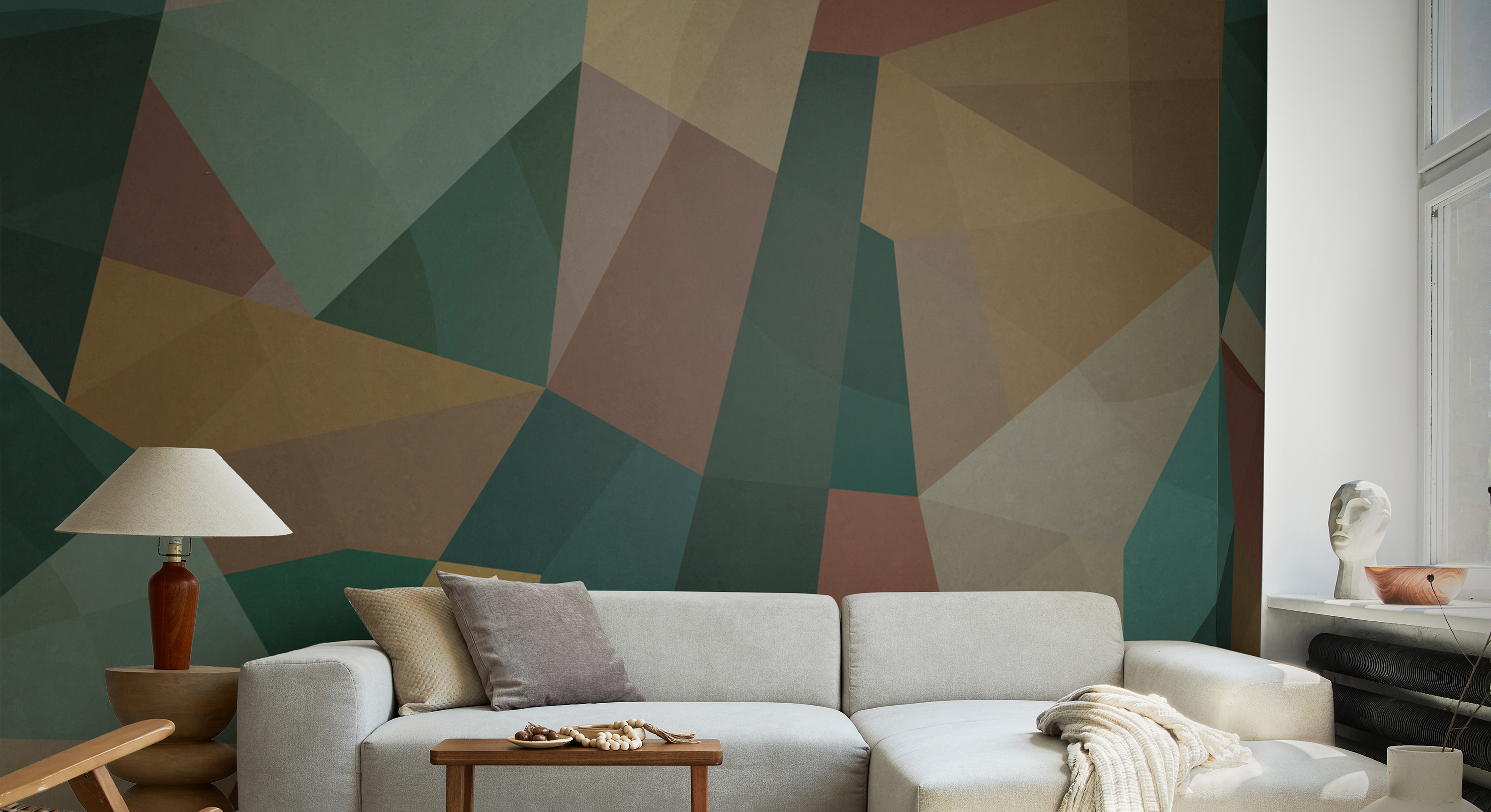 Tapet geometric, wood, photowall 
