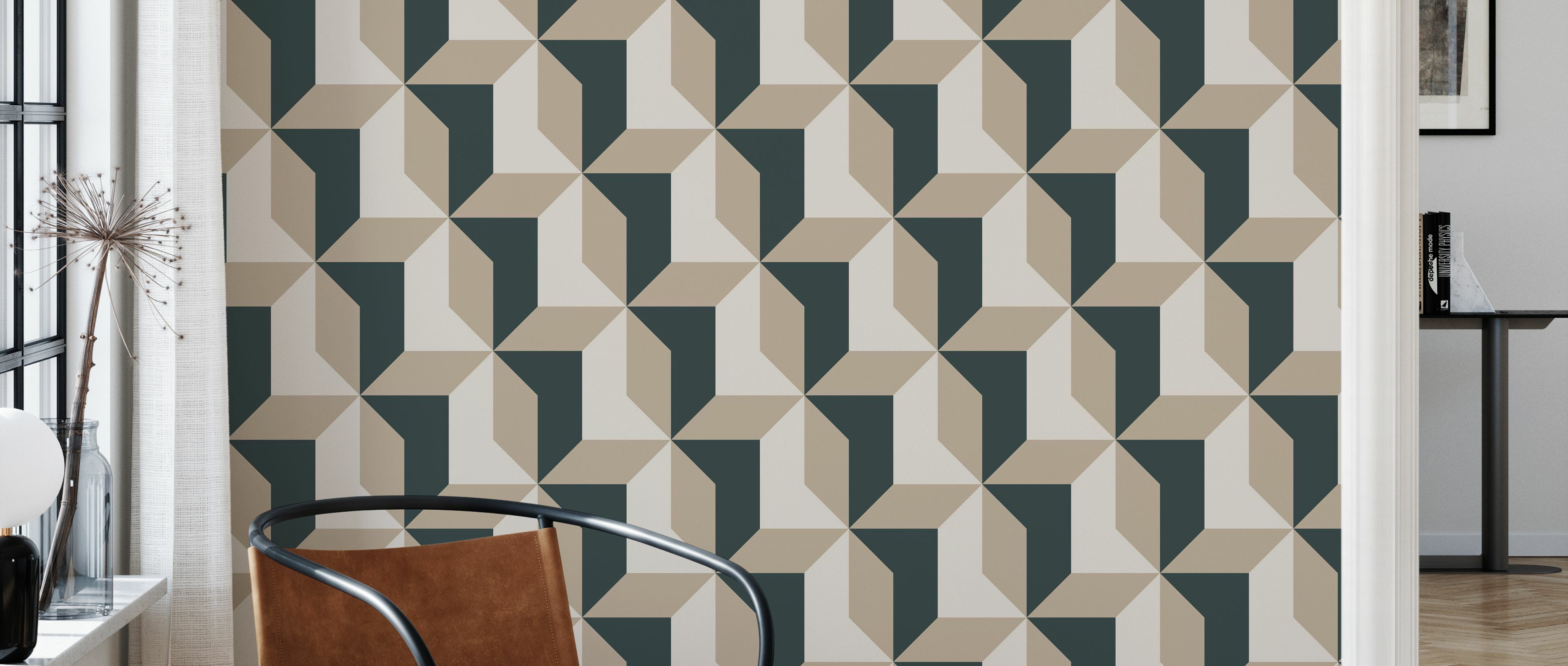 Tapet blocks, green, photowall 