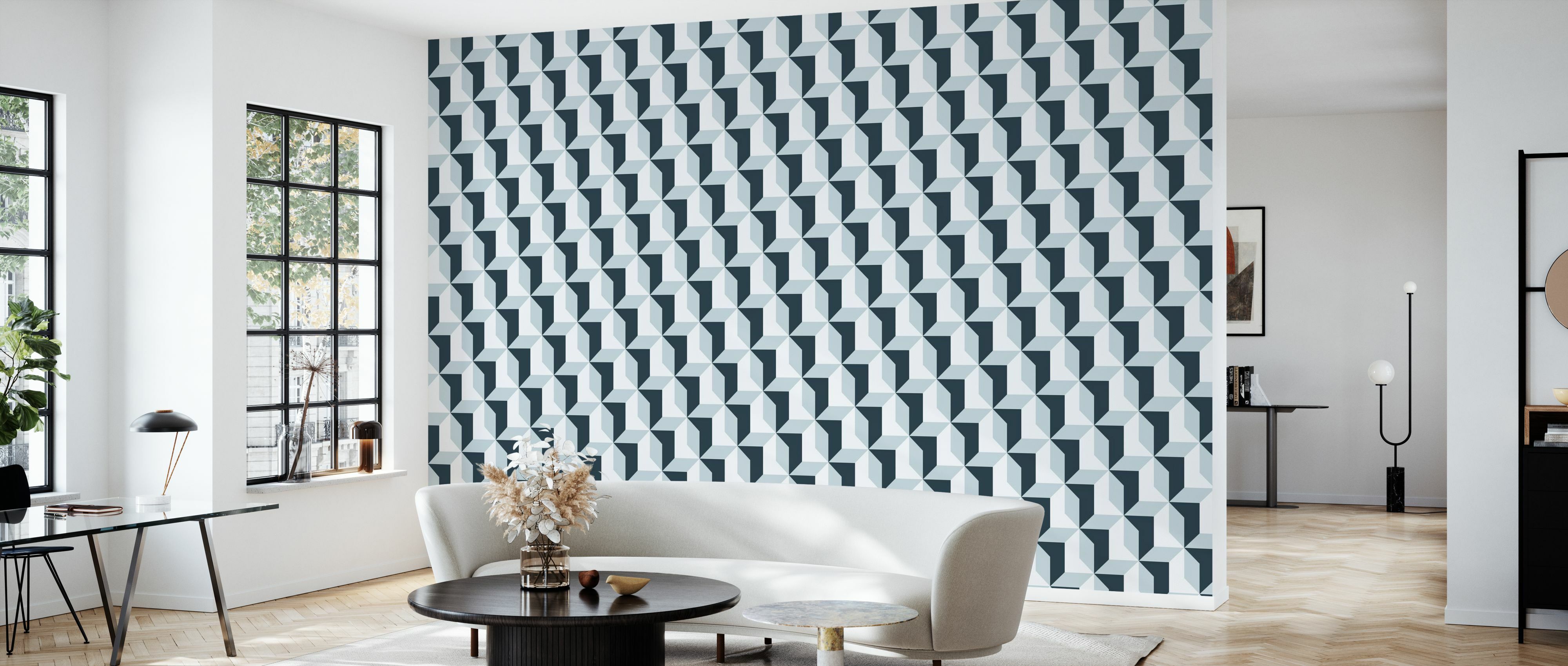 Tapet blocks, blue, photowall 