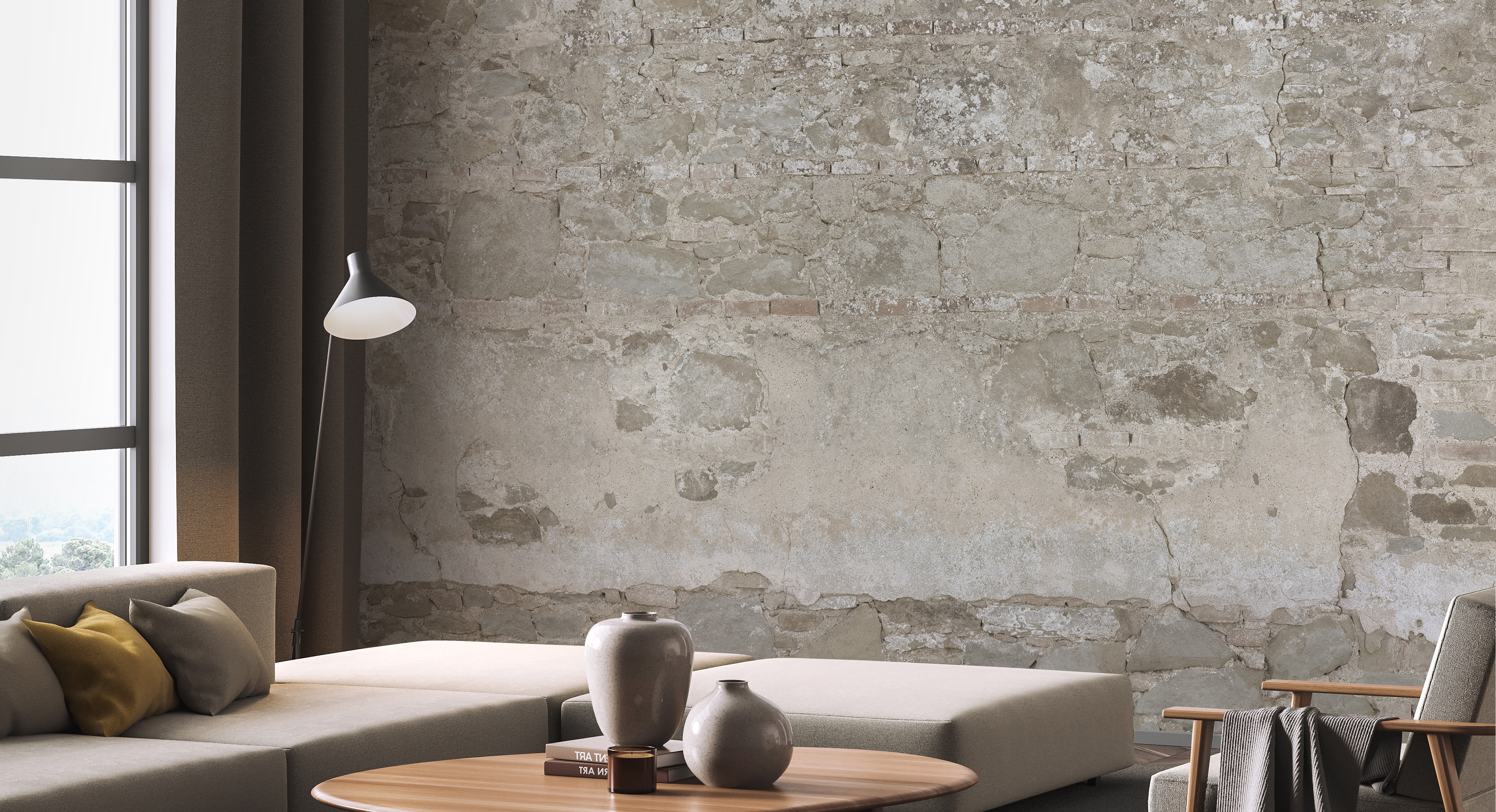 Fototapet bright stone wall, personalizat, photowall 