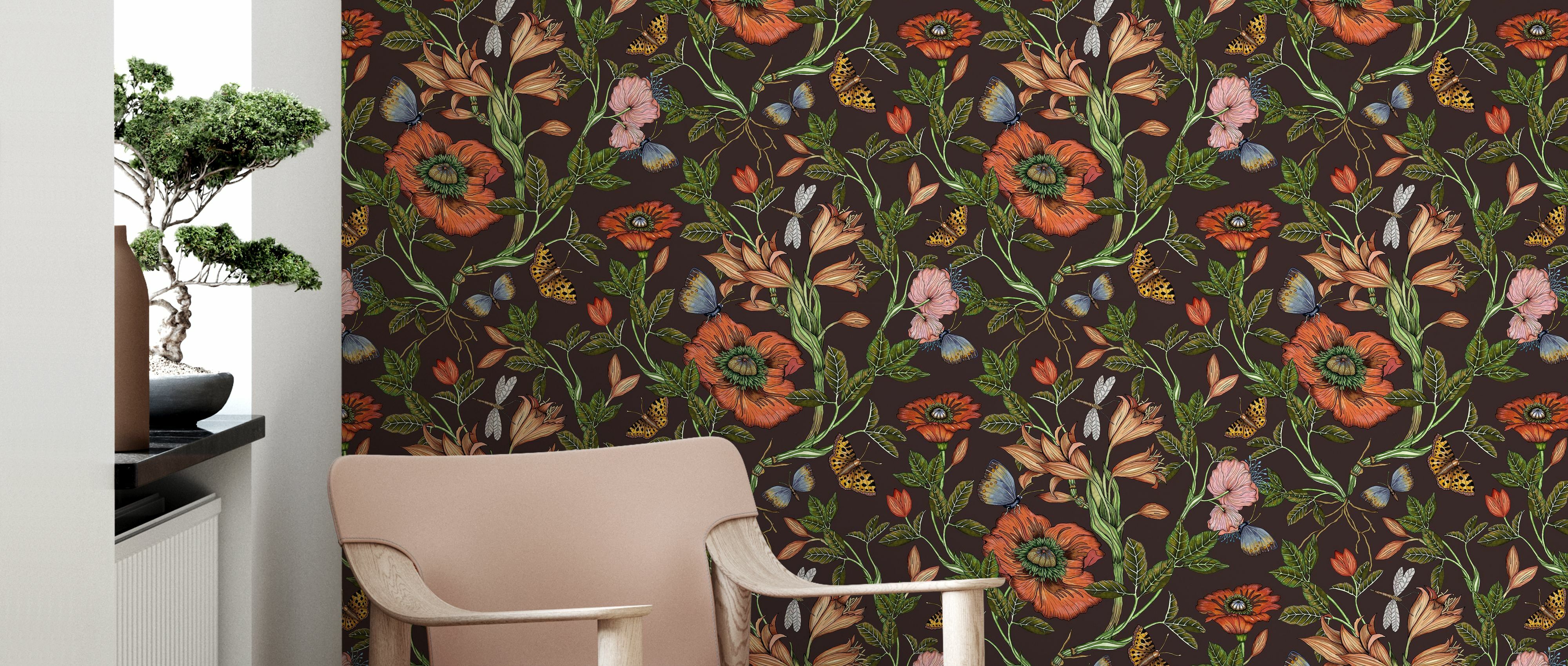 Tapet lily brown, photowall 