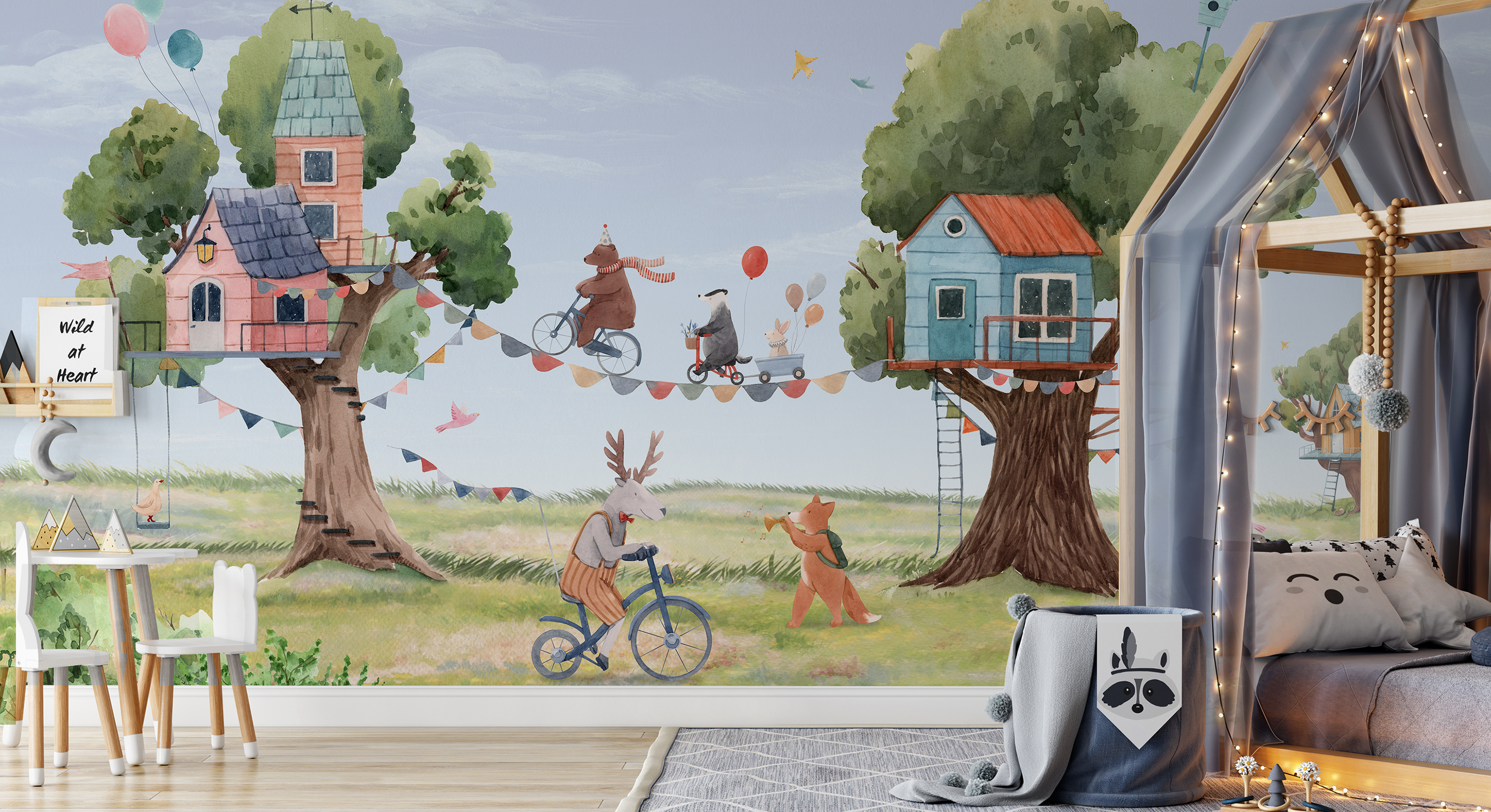 Tapet treehouse party, photowall 