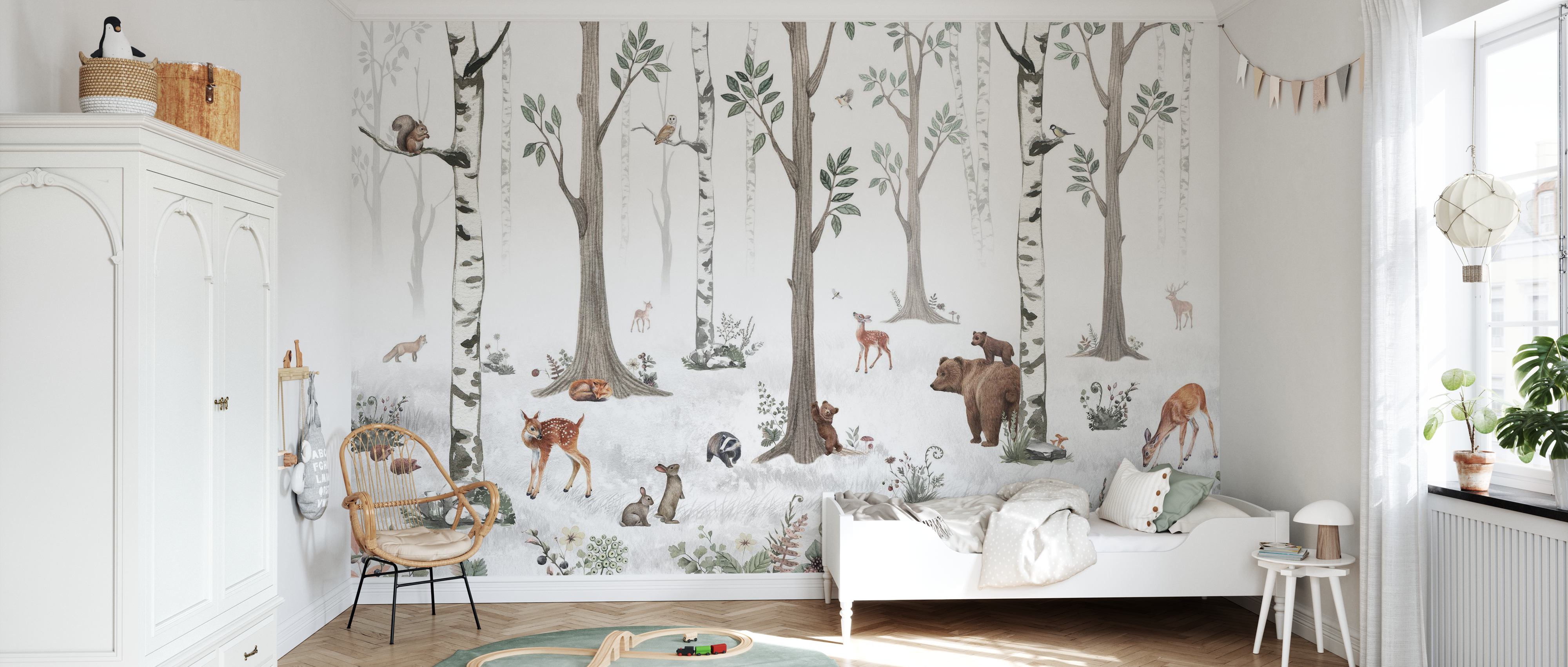 Tapet white forest, photowall 