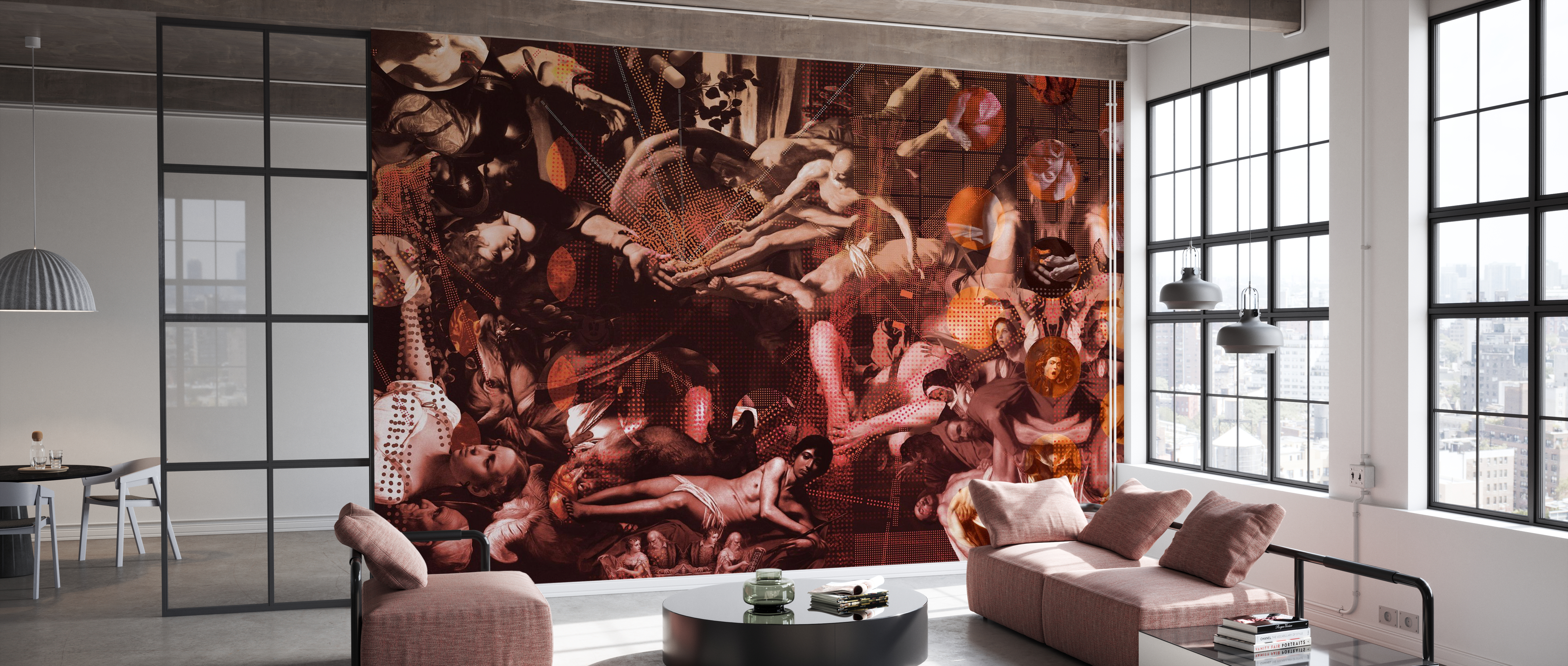 Tapet curtains caravag sun down, photowall 