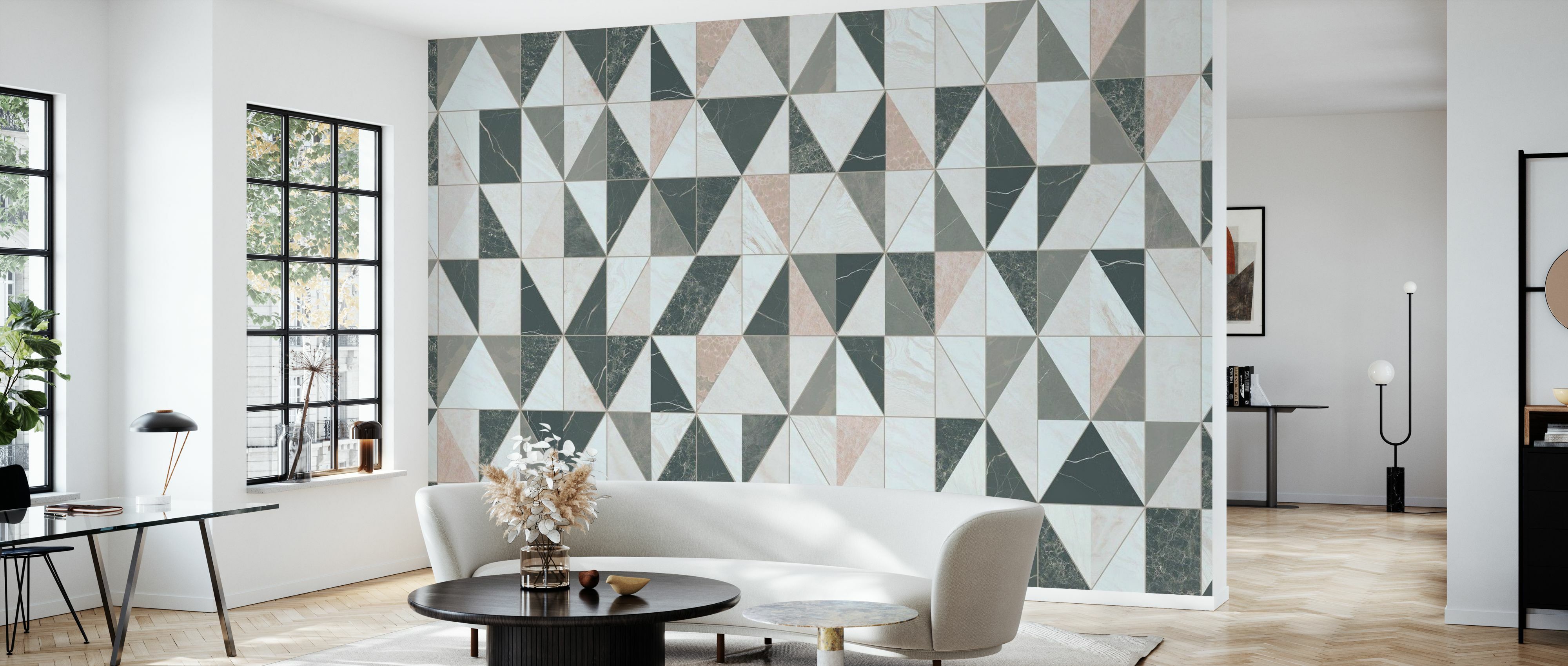 Tapet geometrical marble, pink rock, photowall 