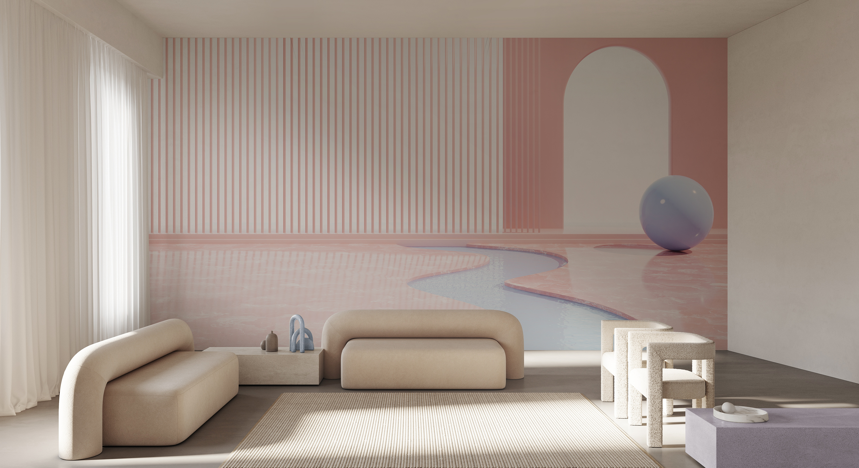 Tapet on a plain, photowall 