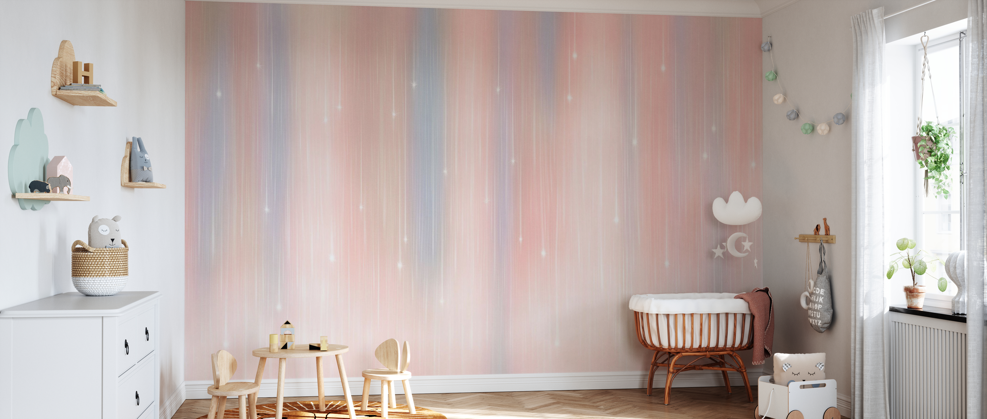 Tapet Starfall, Rose Quartz, Photowall