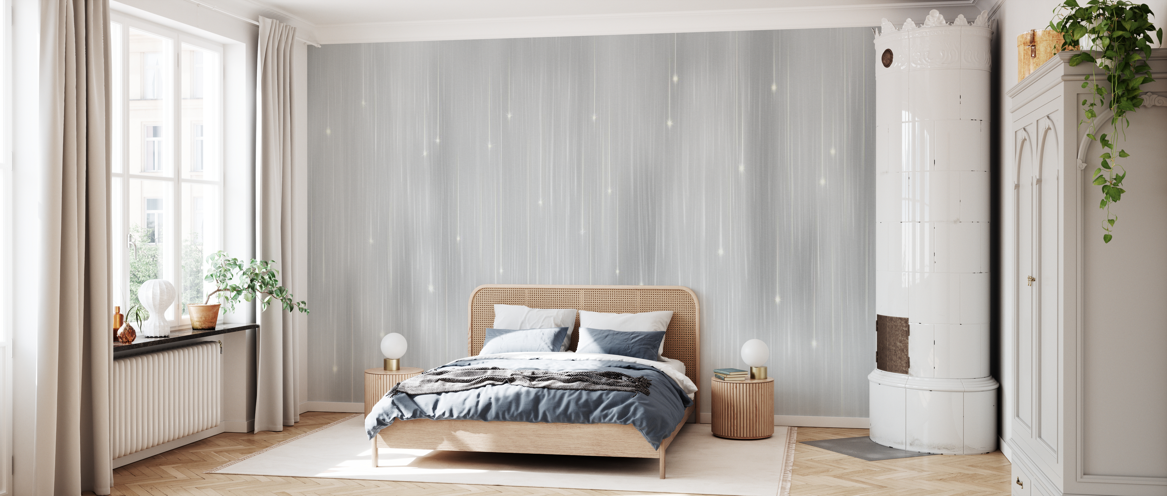 Tapet Starfall, Soft Grey, Photowall