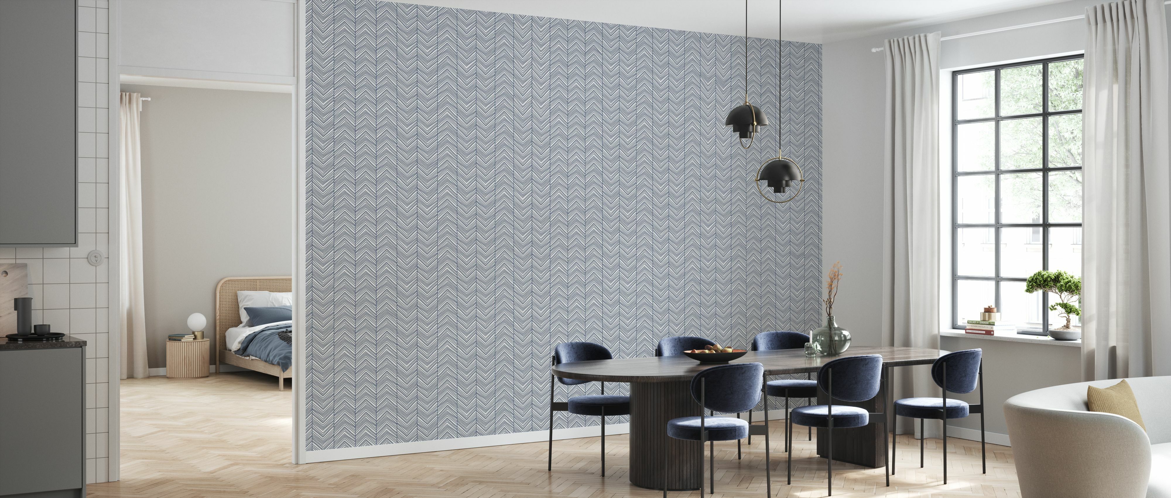 Tapet herringbone, blue, photowall 