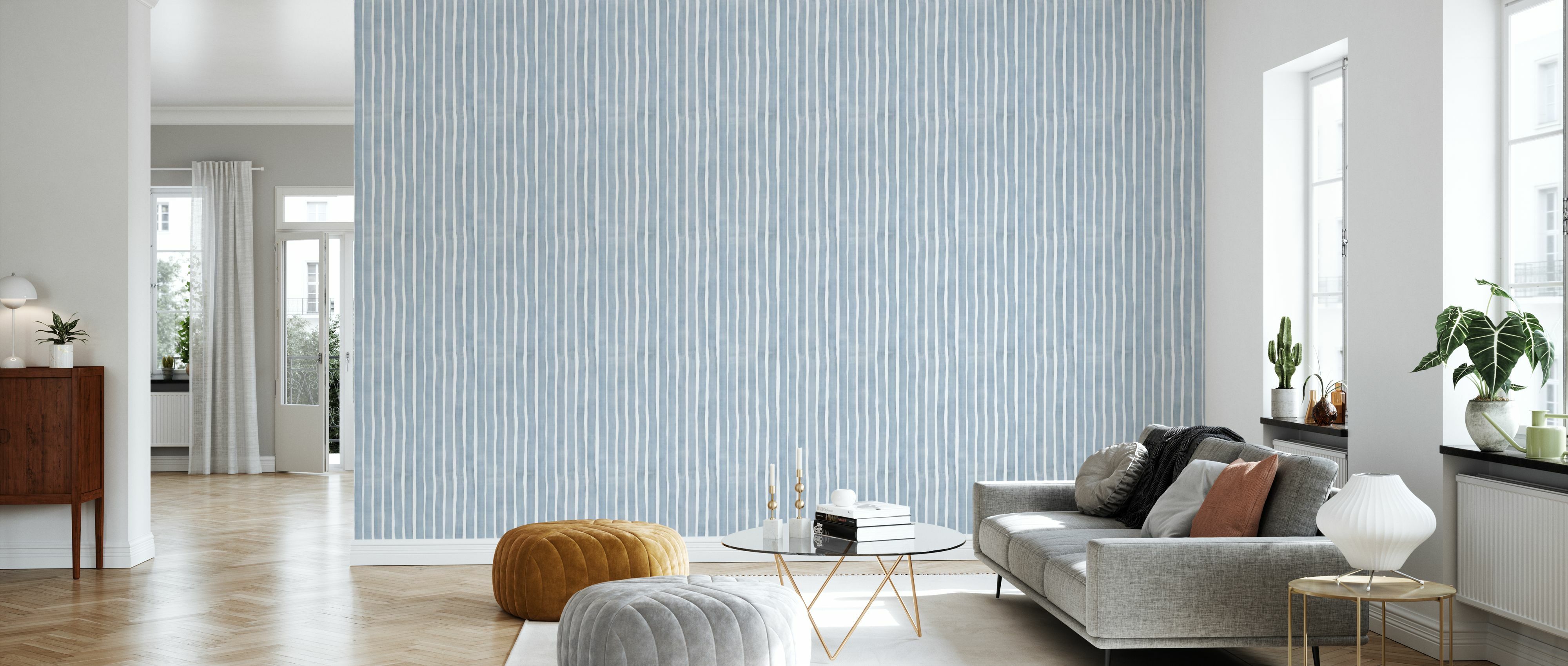 Tapet decorative watercolor stripes, blue, photowall 