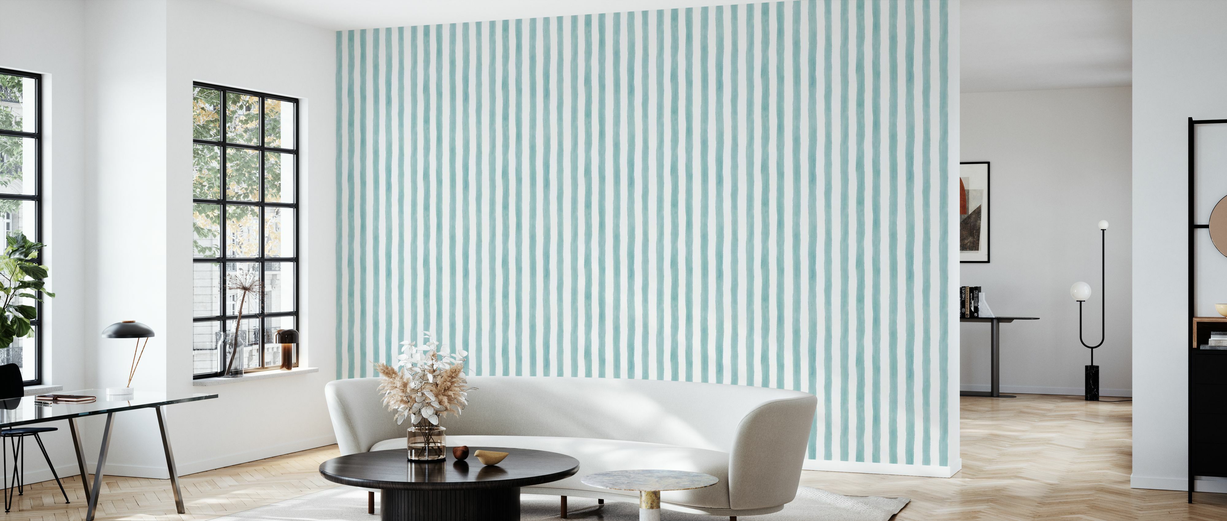 Tapet watercolor stripes, blue, photowall 