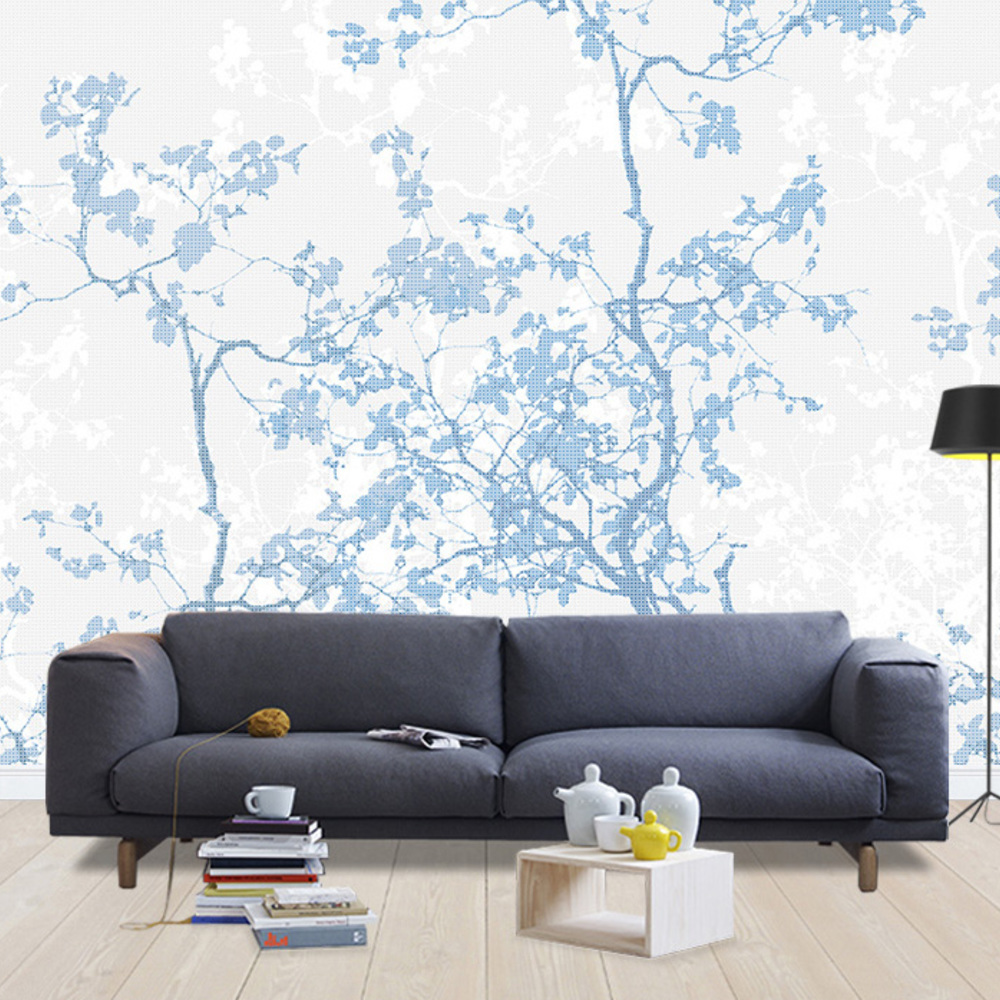 Fototapet copaci - albastru, personalizat, photowall 