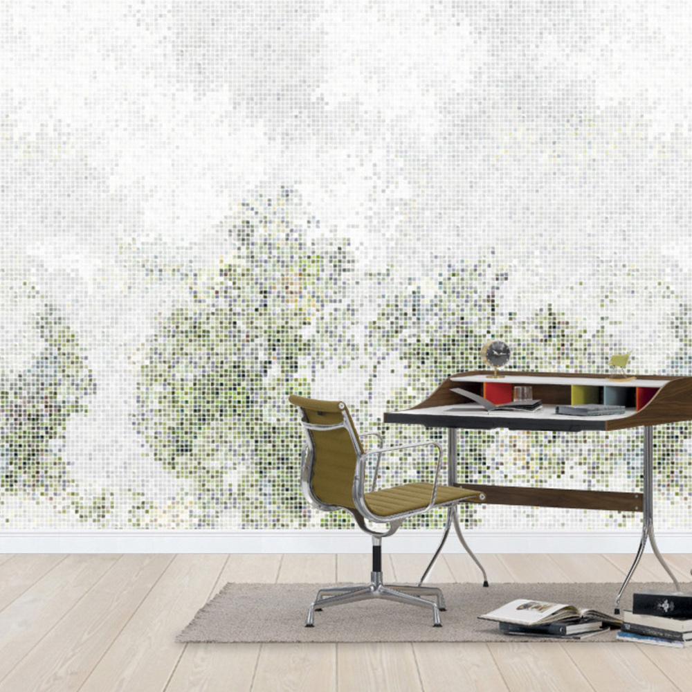 Fototapet mozaic pădure - verde, personalizat, photowall 