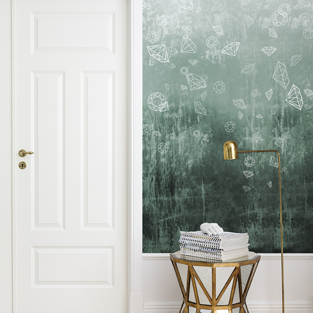 Fototapet diamante pierdute - albastru-verde, personalizat, photowall 