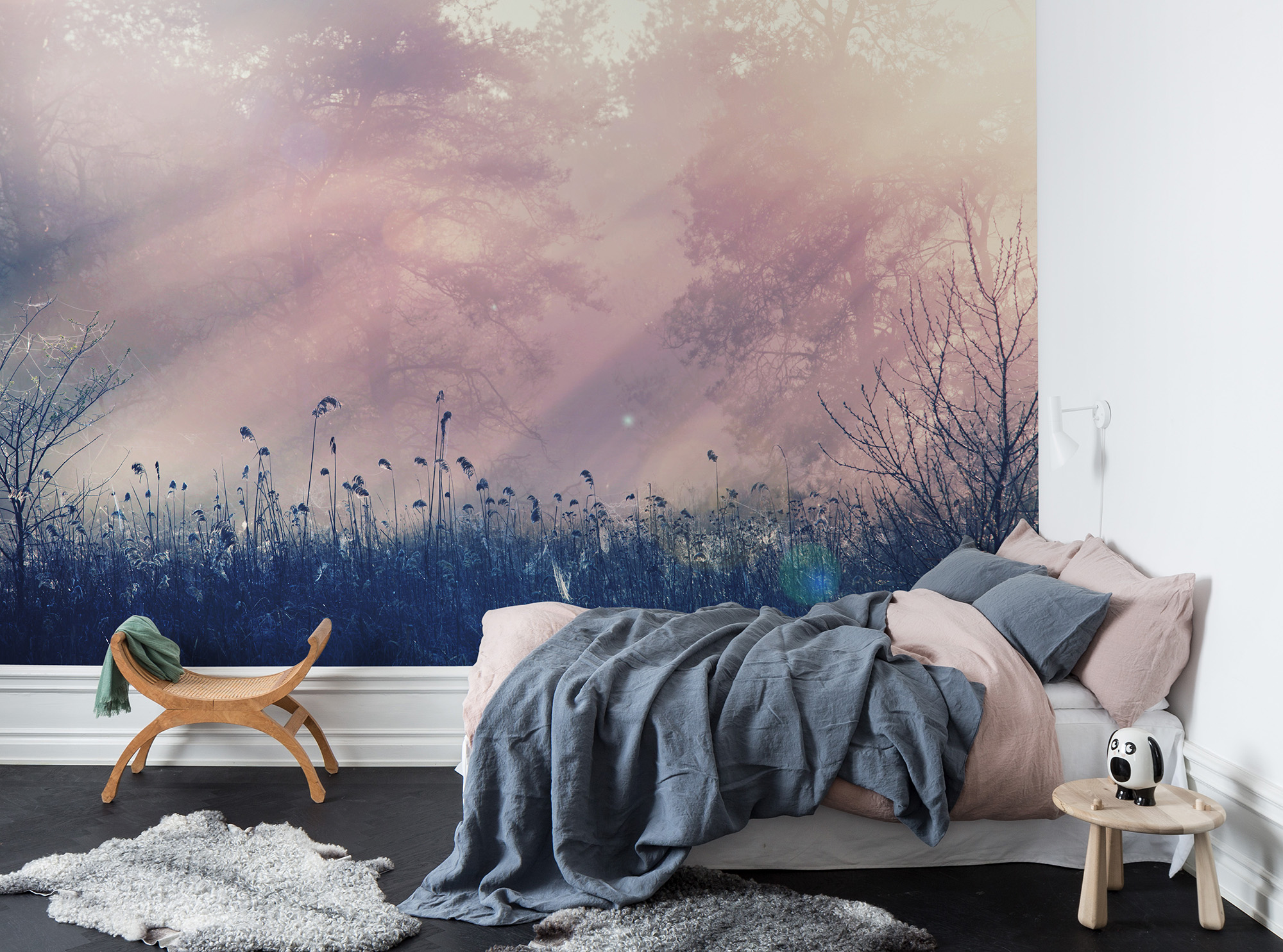 Foto tapet 3d apus, roz, personalizat, rebel walls 