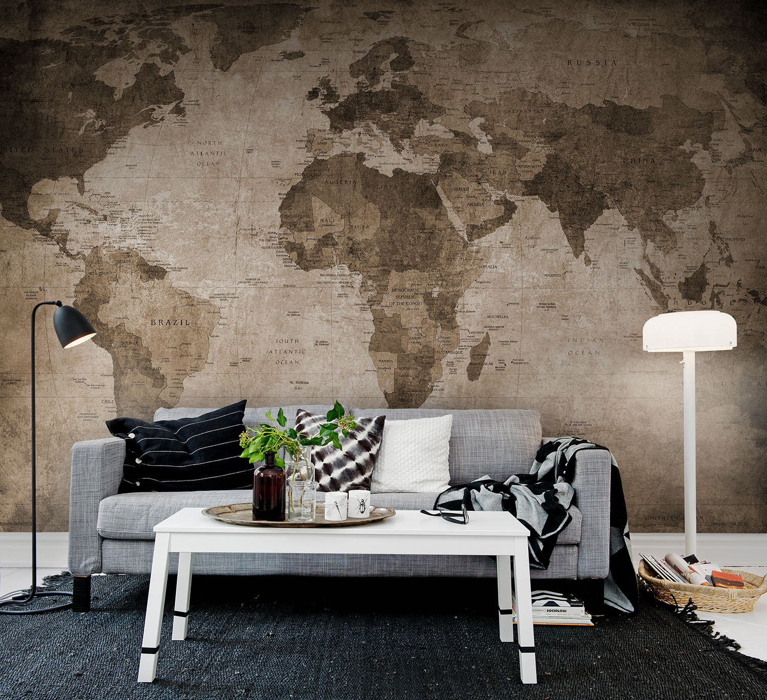 Fototapet World Map, Brown, personalizat, Rebel Walls  image