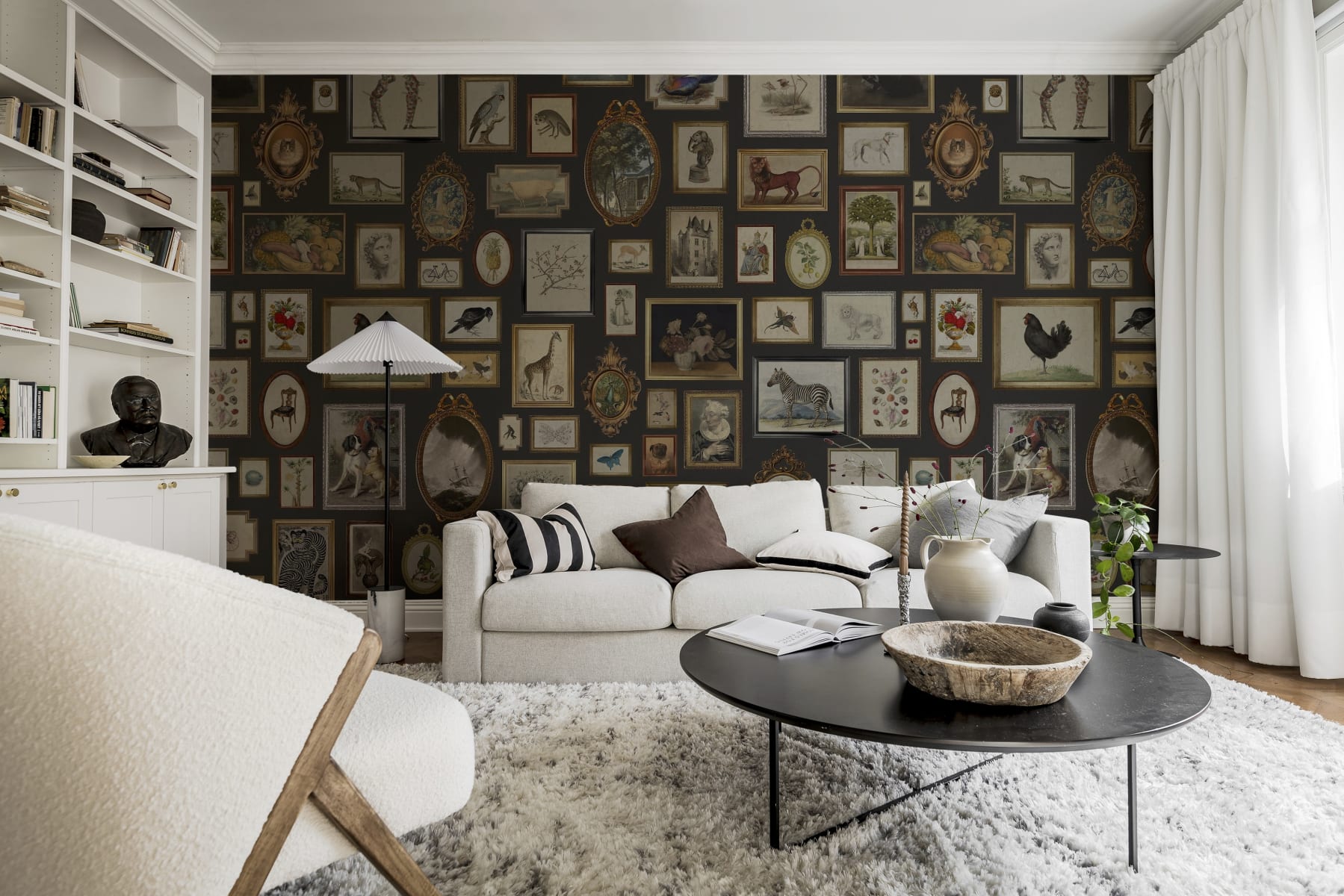 Tapet vintage frames, black, rebel walls 
