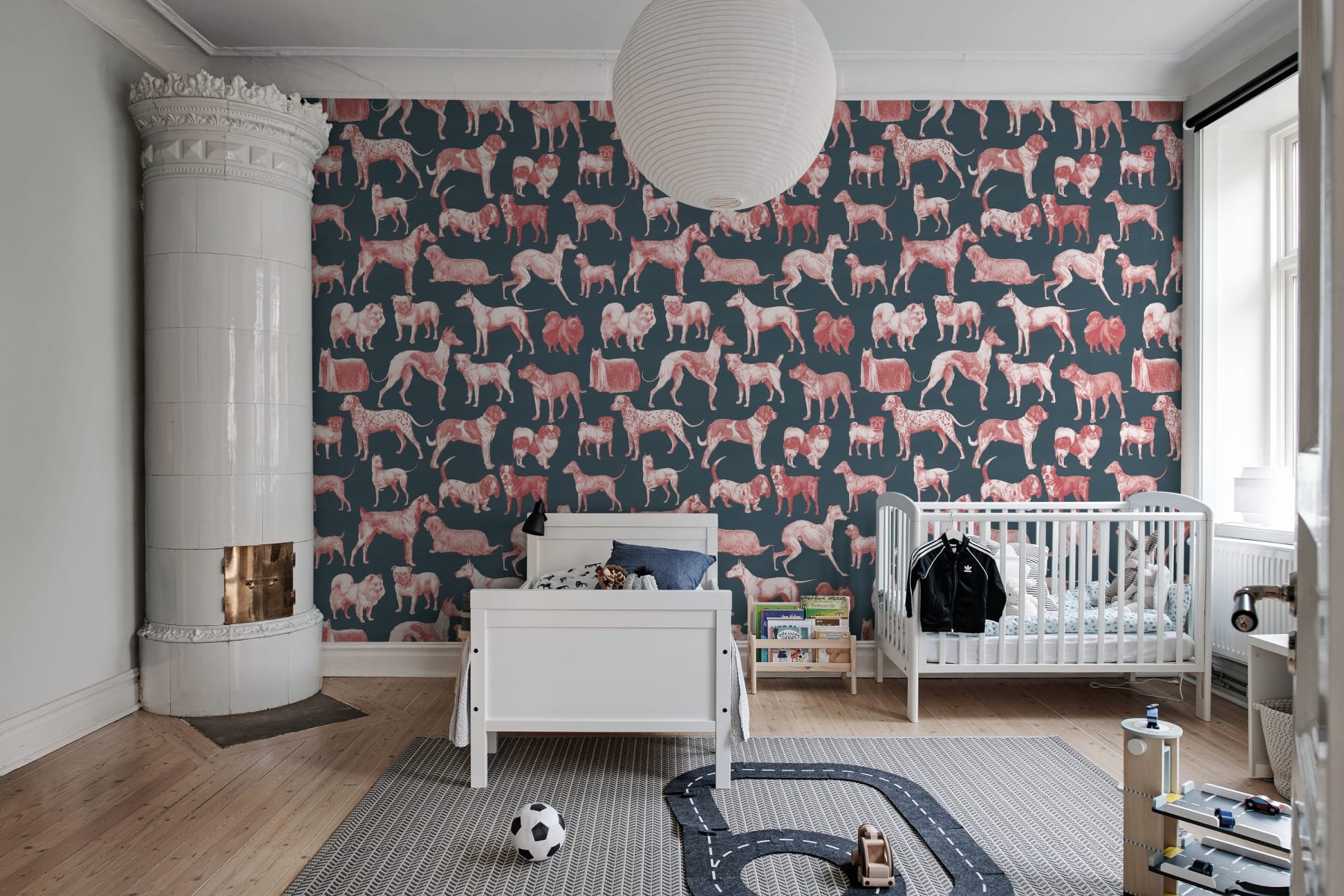 Tapet dogs, blue, rebel walls 