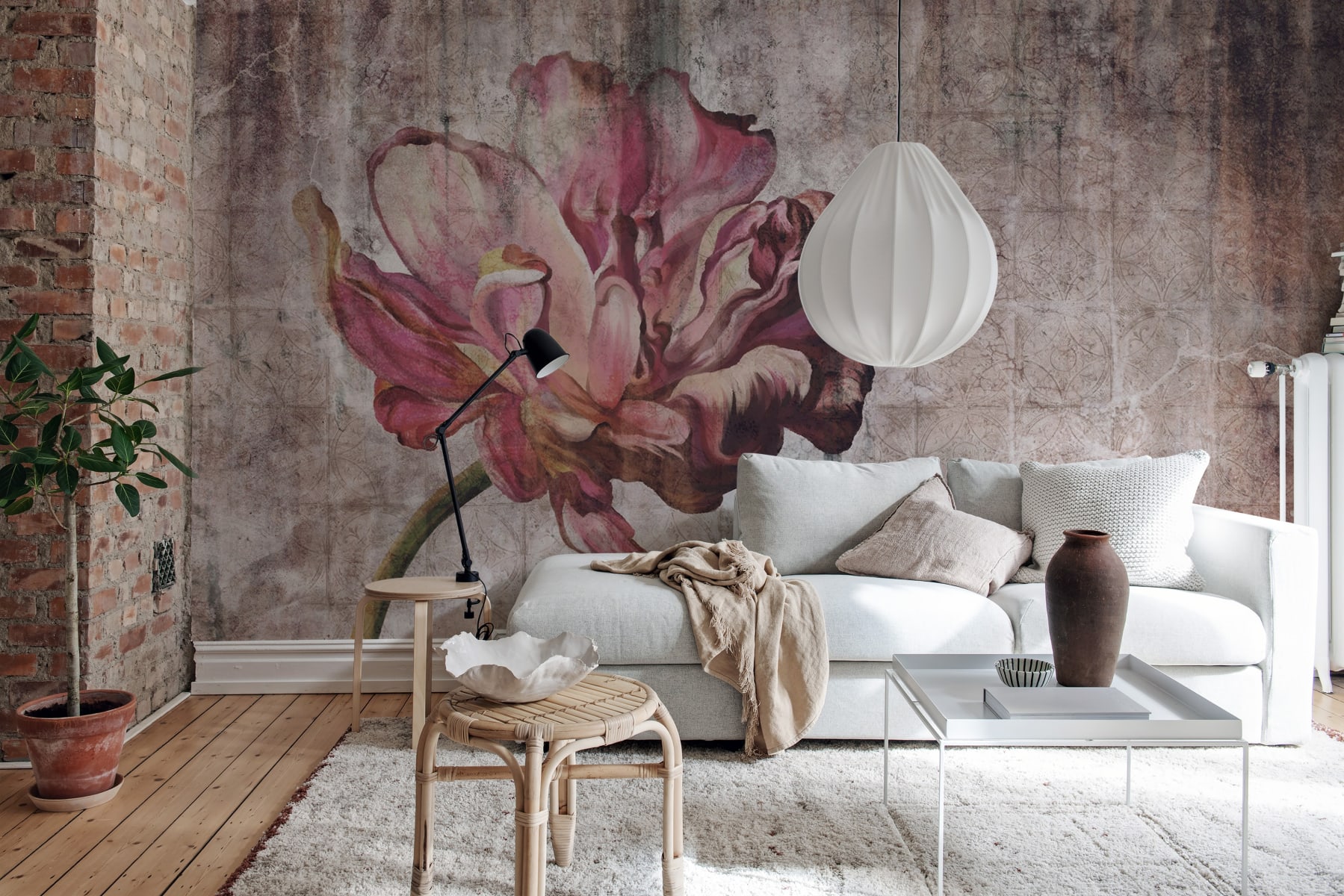 Tapet vintage tulip, rebel walls 