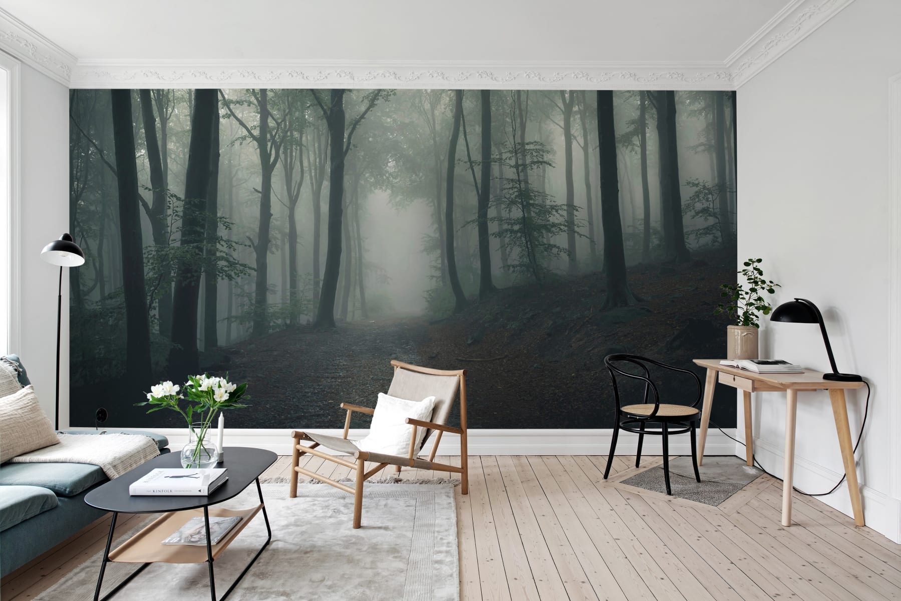 Tapet forest in fog, rebel walls 
