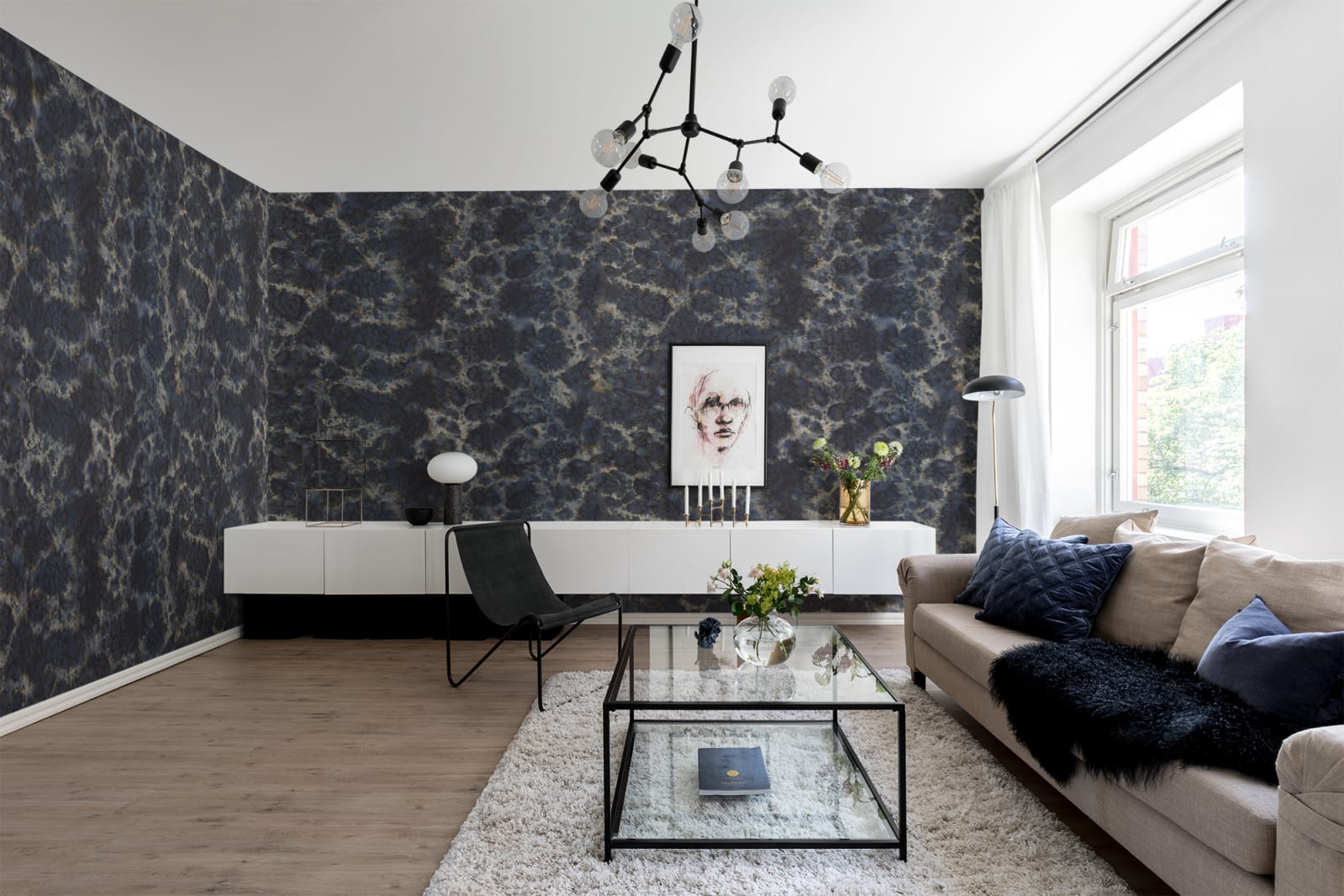 Fototapet flow, dark blue, personalizat, rebel walls 