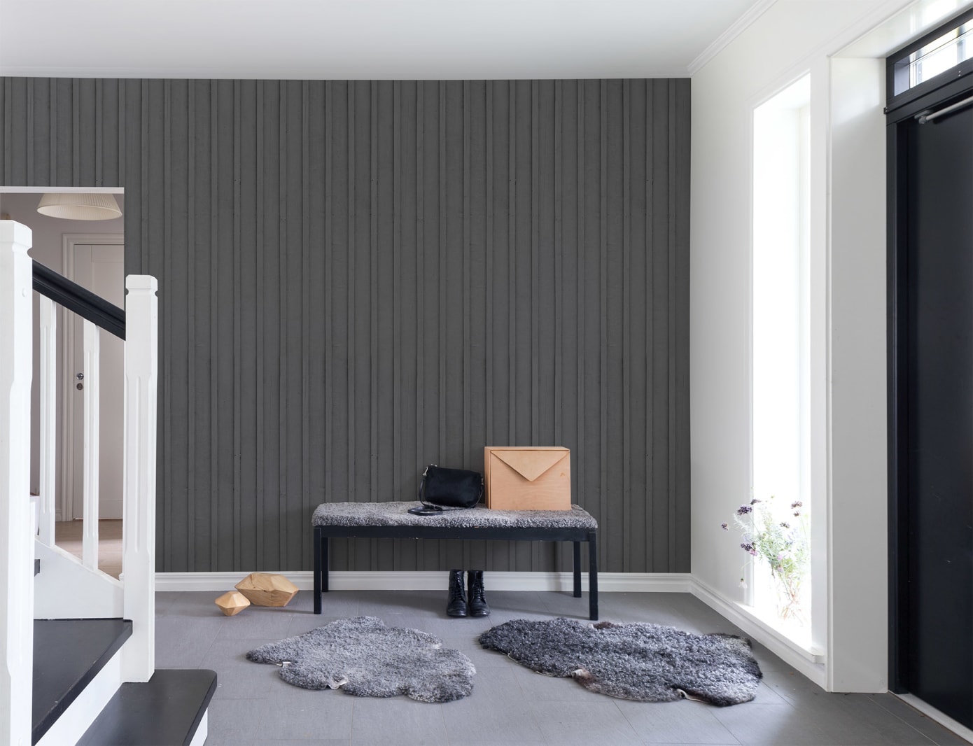 Fototapet swedish cottage, grey, personalizat, rebel walls 