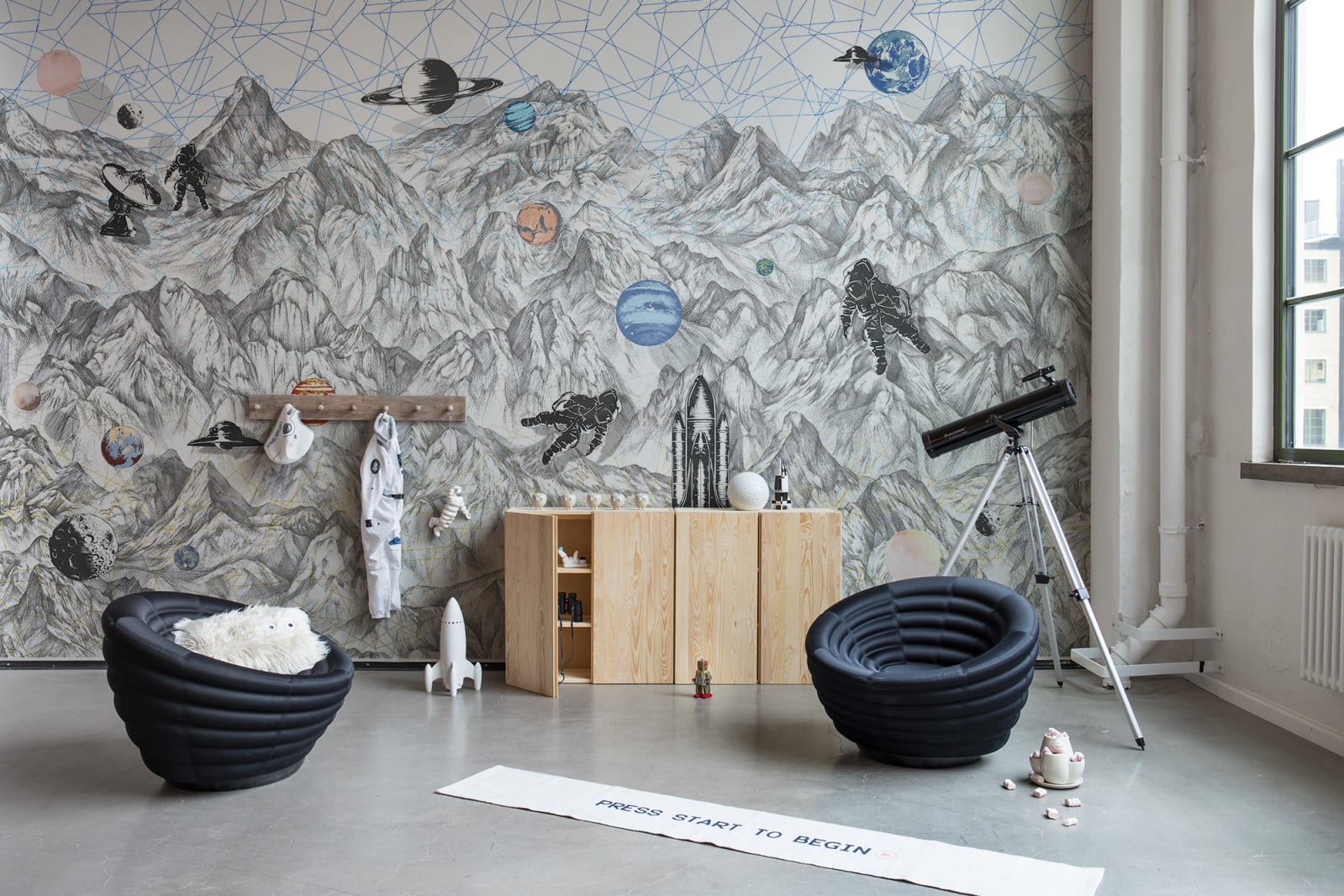Foto tapet 3D Moon Rock Shadows, personalizat, Rebel Walls Rebel Walls
