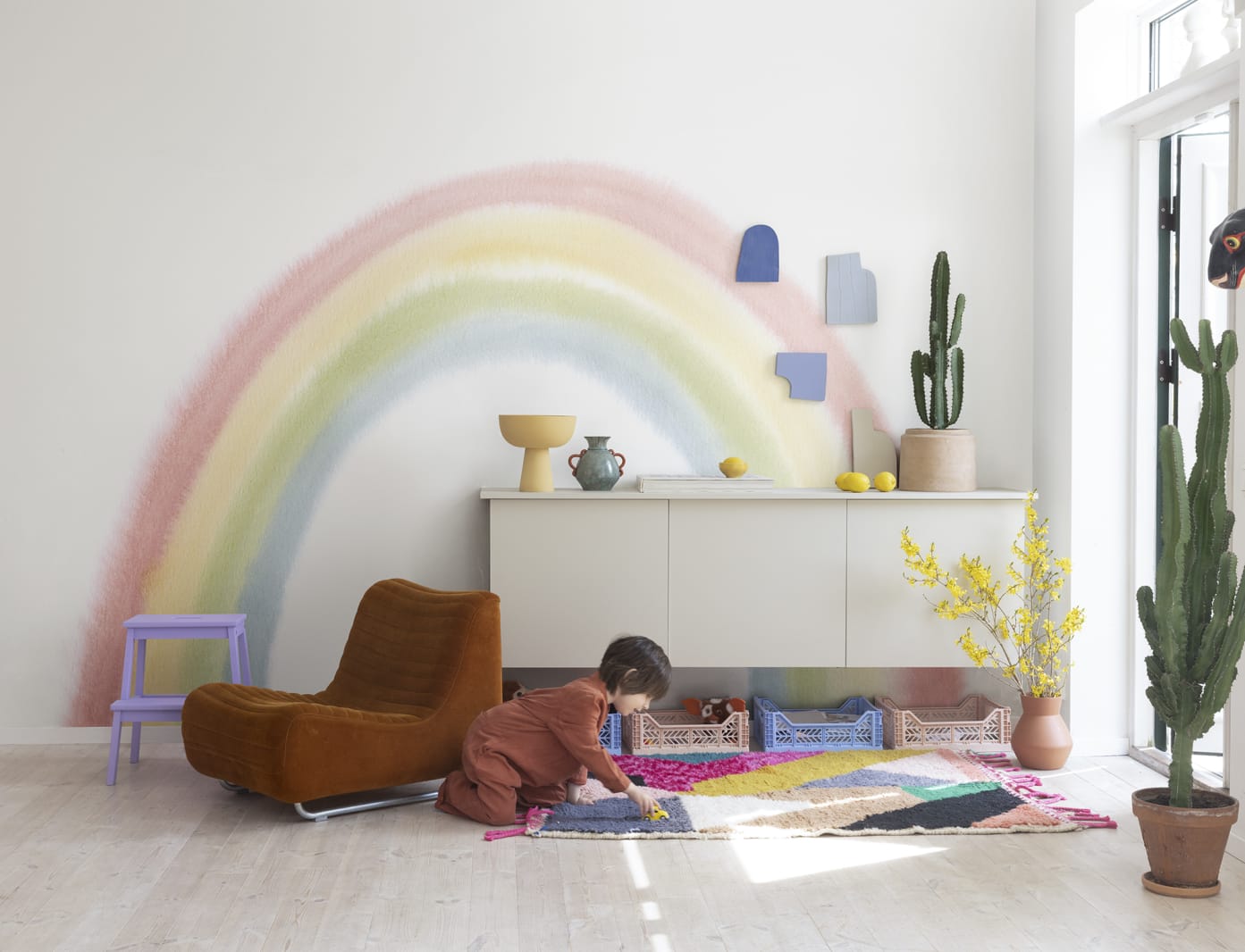 Foto tapet pentru copii Rainbow, Multi, personalizat, Rebel Walls Rebel Walls
