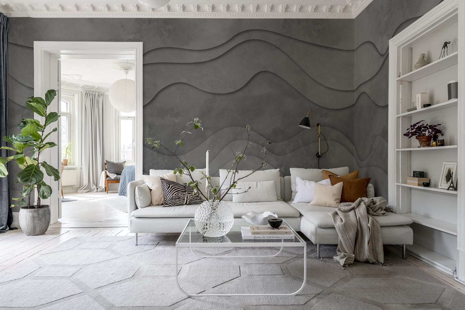 Fototapet 3d wave, grey, personalizat, rebel walls 