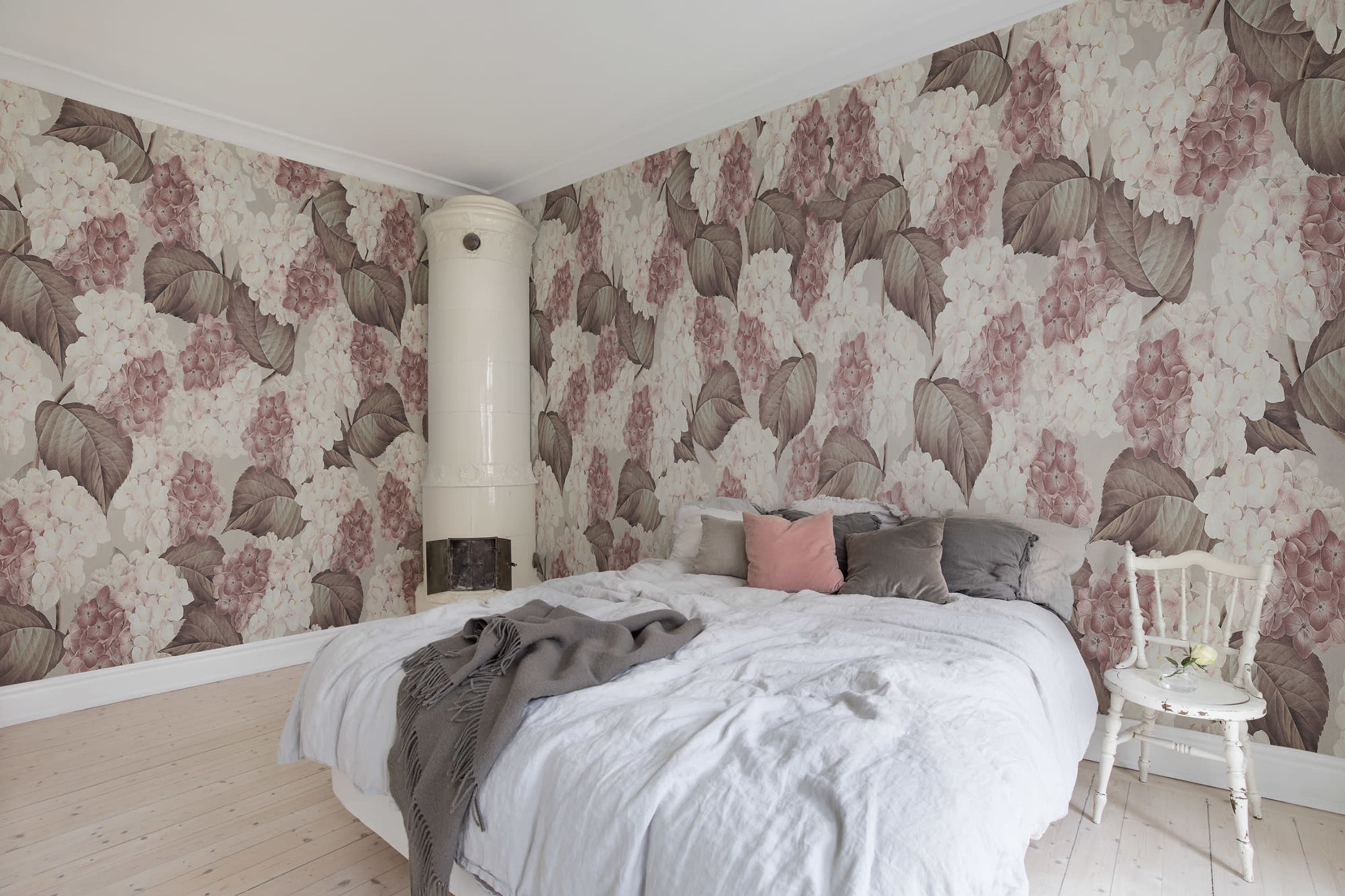 Tapet hydrangea, sand, rebel walls