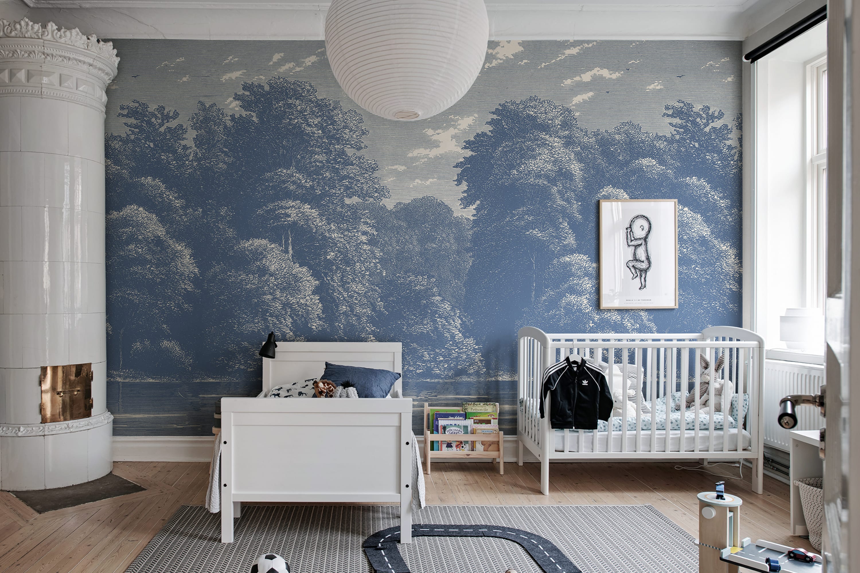 Tapet spring season, blue, rebel walls 