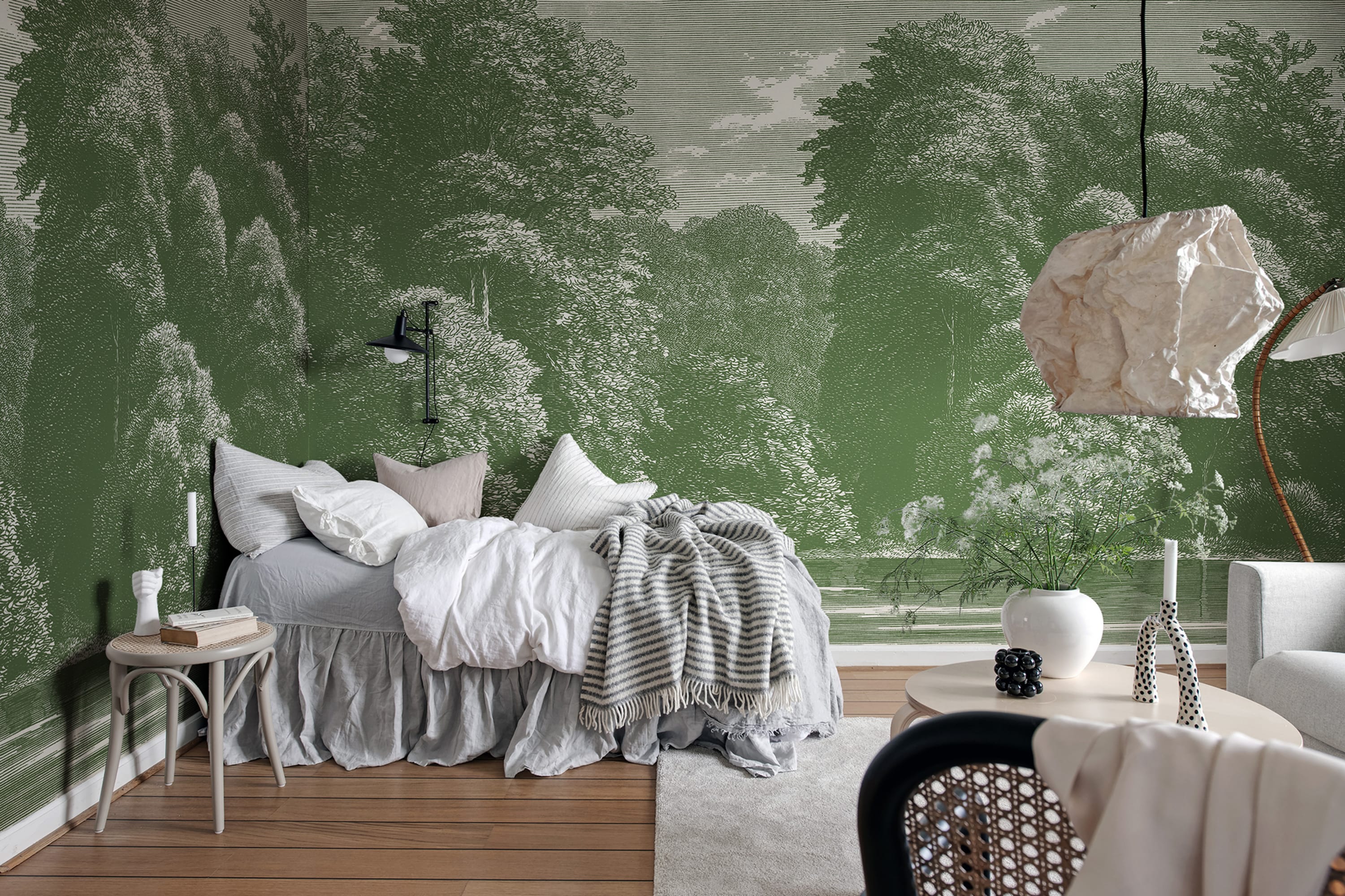 Tapet spring season, green, rebel walls 