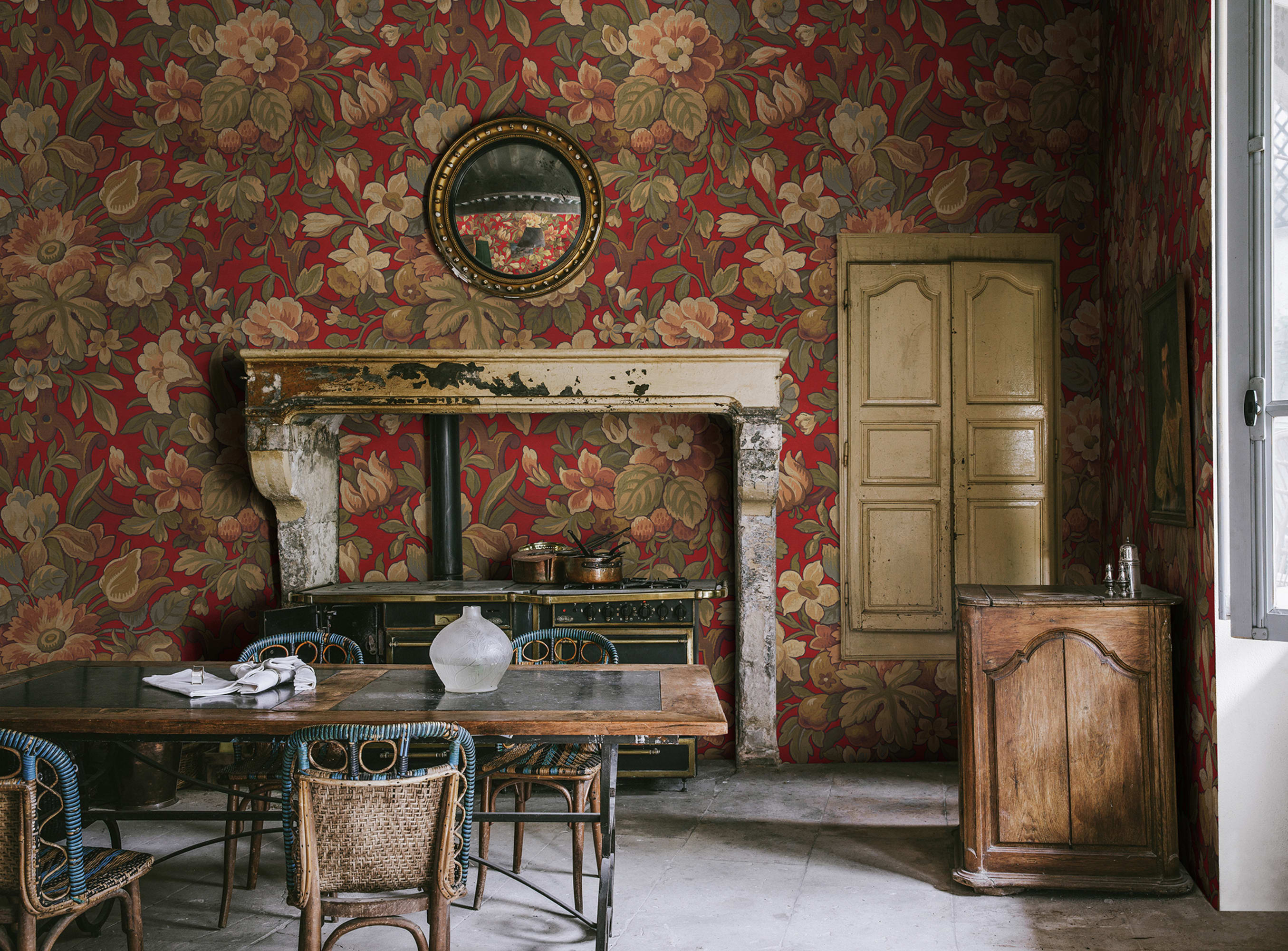 Tapet vintage flora, velvet, rebel walls 